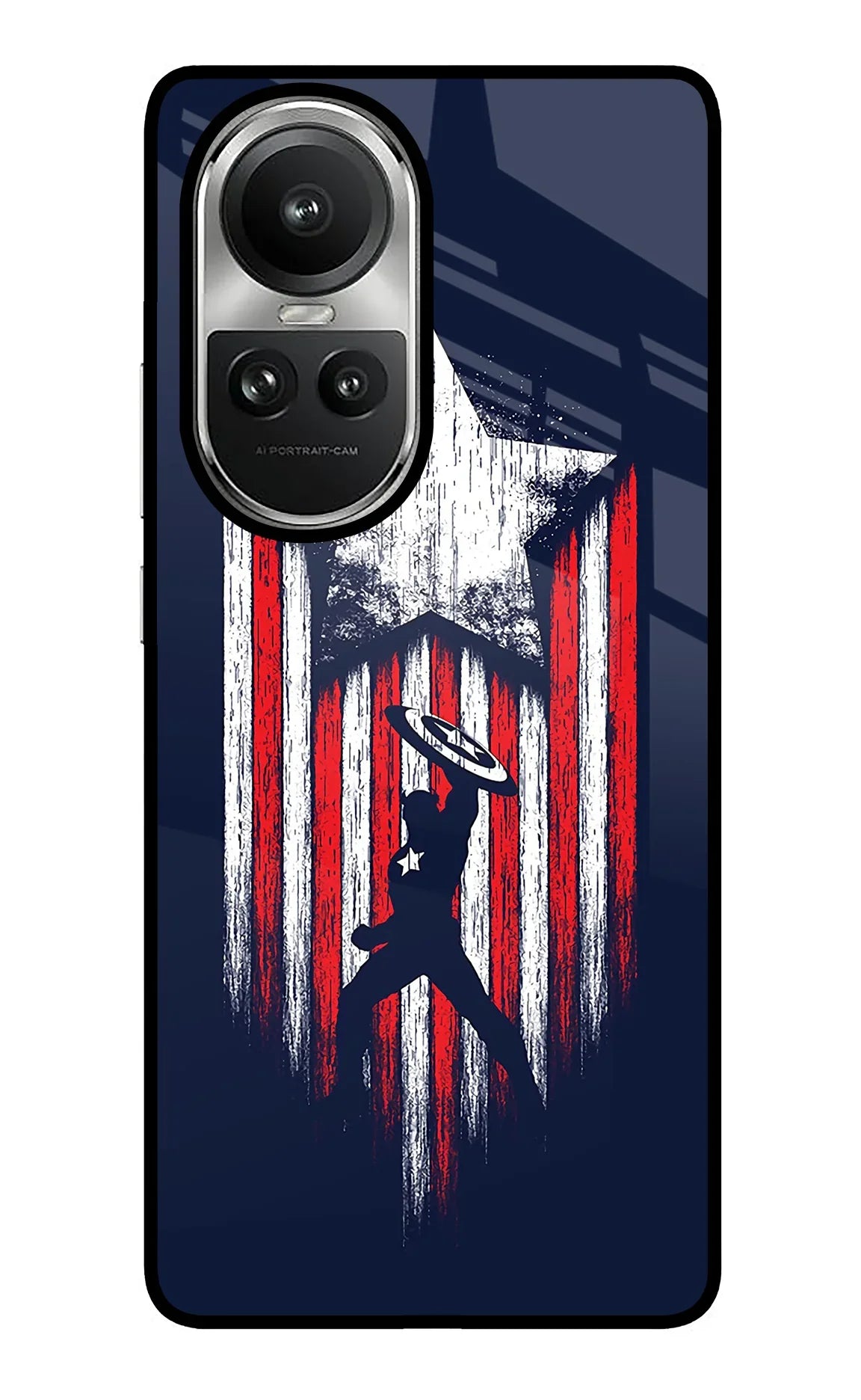 Captain America Marvel Art Oppo Reno10 5G/10 Pro 5G Glass Case - Captain America Marvel Art Oppo Reno10 5G/10 Pro 5G Glass Case Captain America Marvel Art Oppo Reno10 5G/10 Pro 5G Glass Case