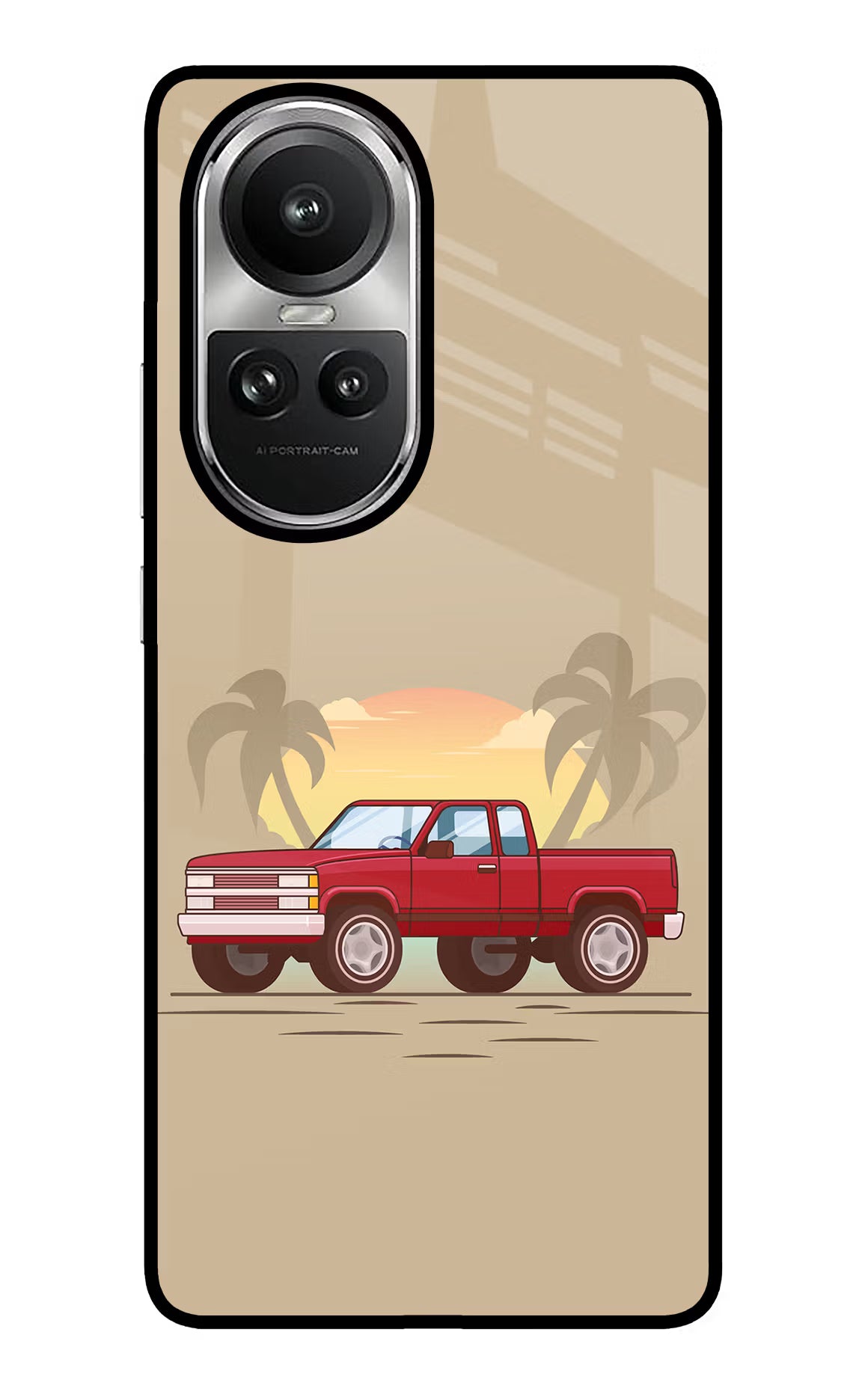 Desert Classic Drive Oppo Reno10 5G/10 Pro 5G Back Cover - Desert Classic Drive Oppo Reno10 5G/10 Pro 5G Glass Case Back Cover by Casekaro Desert Classic Drive Oppo Reno10 5G/10 Pro 5G Glass Case Back Cover by Casekaro