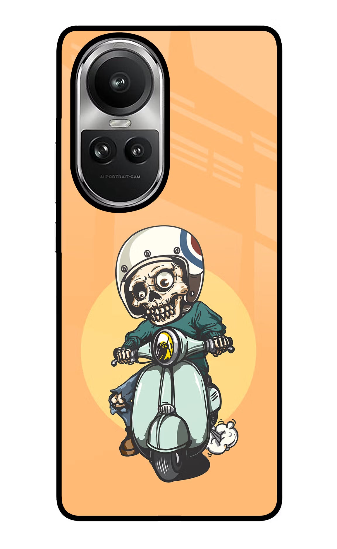 Undead Biker Oppo Reno10 5G/10 Pro 5G Back Cover - Undead Biker Oppo Reno10 5G/10 Pro 5G Glass Case Back Cover by Casekaro Undead Biker Oppo Reno10 5G/10 Pro 5G Glass Case Back Cover by Casekaro