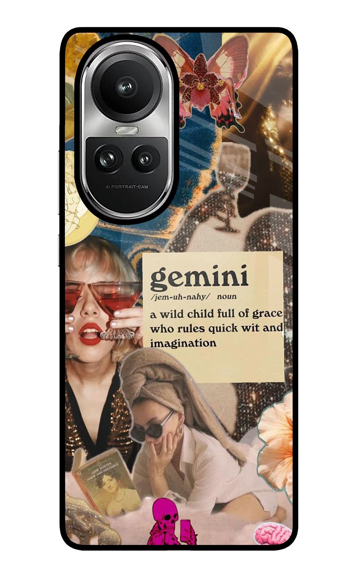 Gemini Zodiac Oppo Reno10 5G/10 Pro 5G Glass Case - Gemini Zodiac Oppo Reno10 5G/10 Pro 5G Glass Case Gemini Zodiac Oppo Reno10 5G/10 Pro 5G Glass Case