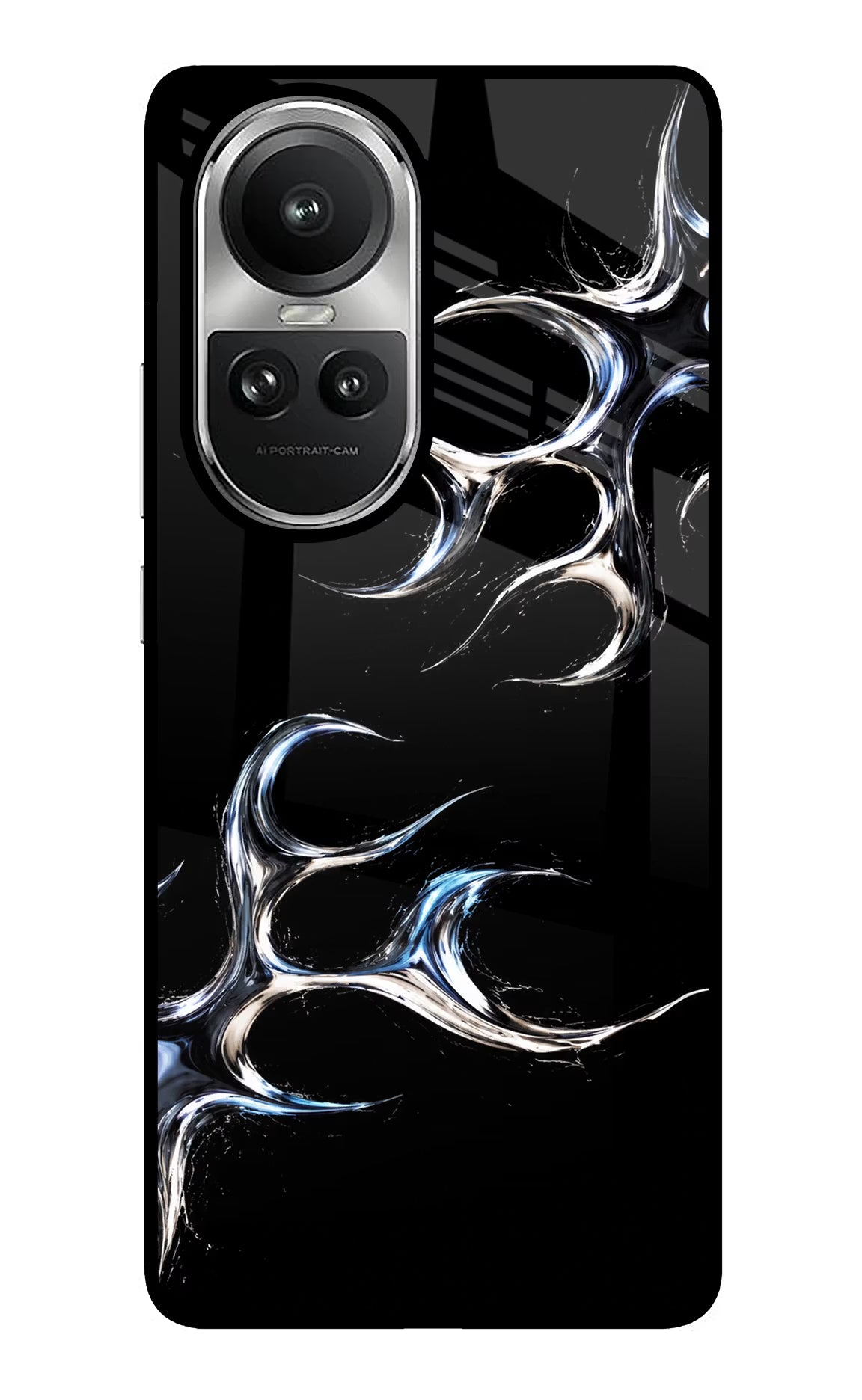 Chrome Tribal Oppo Reno10 5G/10 Pro 5G Glass Case - Chrome Tribal Oppo Reno10 5G/10 Pro 5G Glass Case Chrome Tribal Oppo Reno10 5G/10 Pro 5G Glass Case