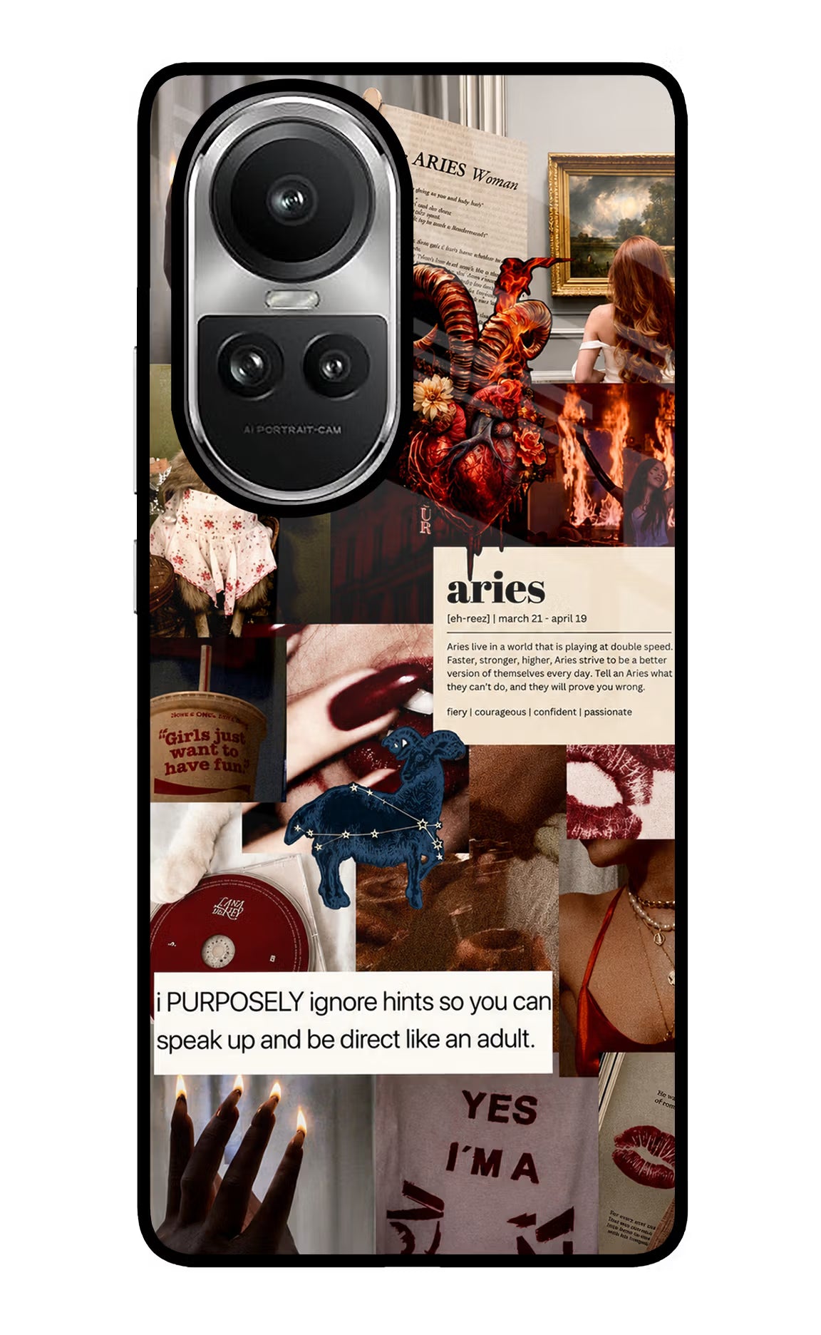 Zodiac Aries Oppo Reno10 5G/10 Pro 5G Glass Case - Zodiac Aries Oppo Reno10 5G/10 Pro 5G Glass Case Zodiac Aries Oppo Reno10 5G/10 Pro 5G Glass Case