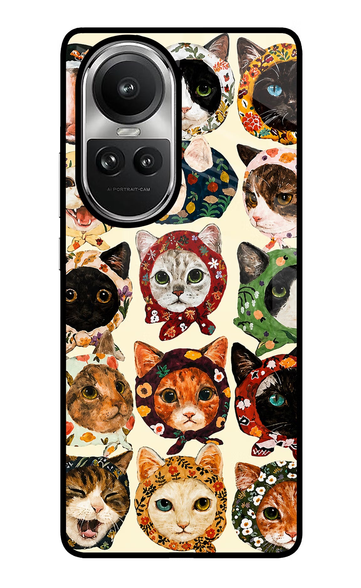 Cool Cat Oppo Reno10 5G/10 Pro 5G Glass Case - Cool Cat Oppo Reno10 5G/10 Pro 5G Glass Case Cool Cat Oppo Reno10 5G/10 Pro 5G Glass Case