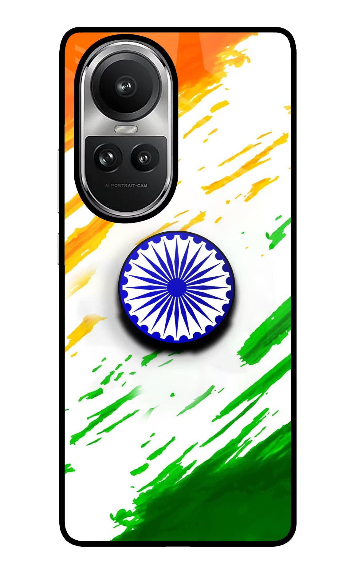 Indian Flag Ashoka Chakra Oppo Reno10 5G/10 Pro 5G Glass Case - Indian Flag Ashoka Chakra Oppo Reno10 5G/10 Pro 5G Glass Case Indian Flag Ashoka Chakra Oppo Reno10 5G/10 Pro 5G Glass Case