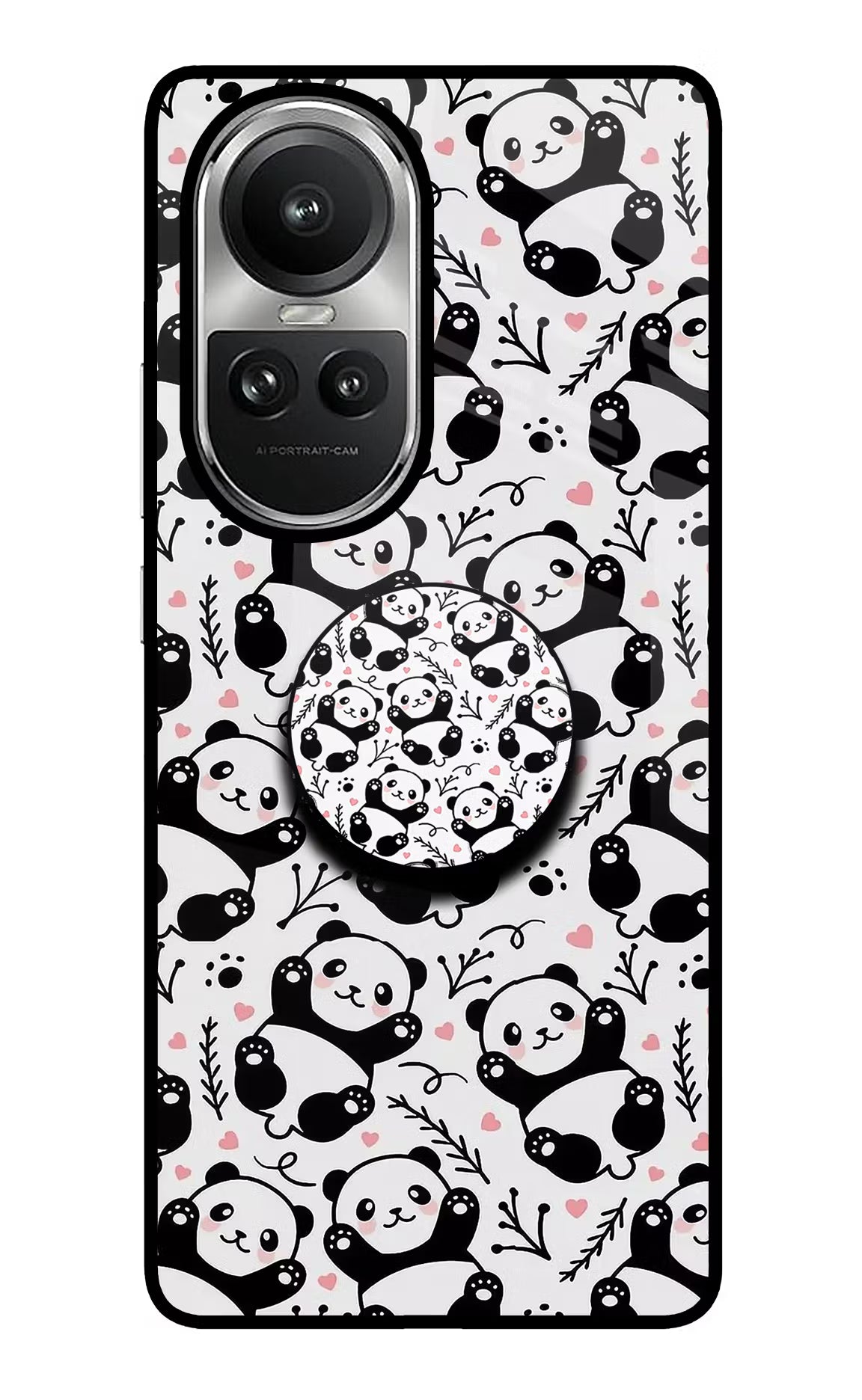 Cute Panda Oppo Reno10 5G/10 Pro 5G Glass Case - Cute Panda Oppo Reno10 5G/10 Pro 5G Glass Case Cute Panda Oppo Reno10 5G/10 Pro 5G Glass Case