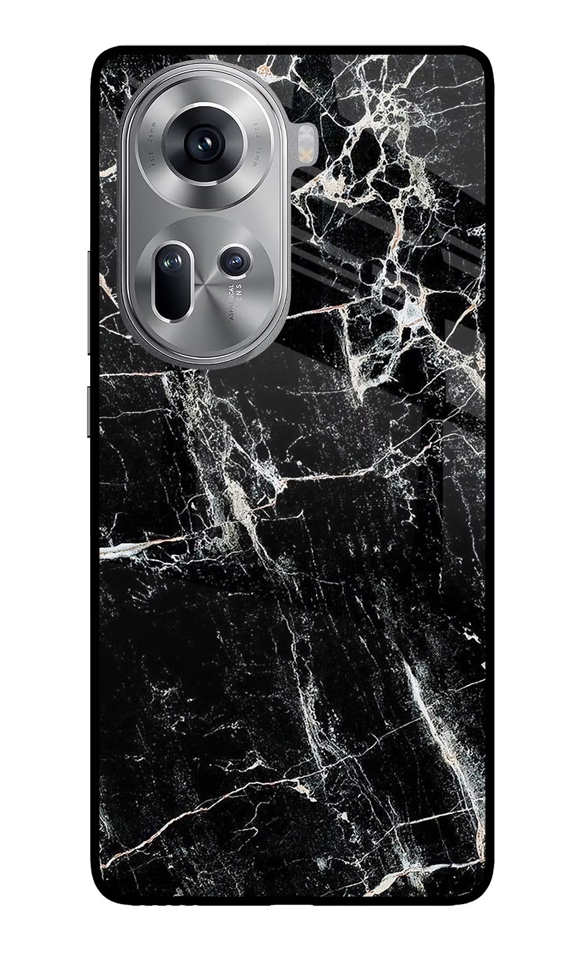 Black Marble Texture Oppo Reno11 Glass Case - Black Marble Texture Oppo Reno11 Glass Case Black Marble Texture Oppo Reno11 Glass Case