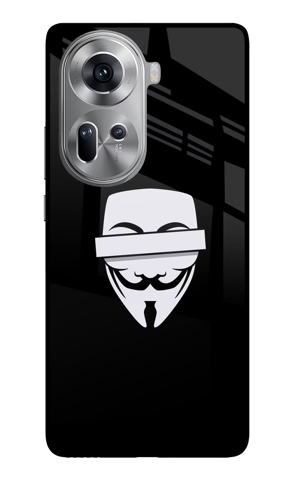 Anonymous Face Oppo Reno11 Glass Case - Anonymous Face Oppo Reno11 Glass Case Anonymous Face Oppo Reno11 Glass Case