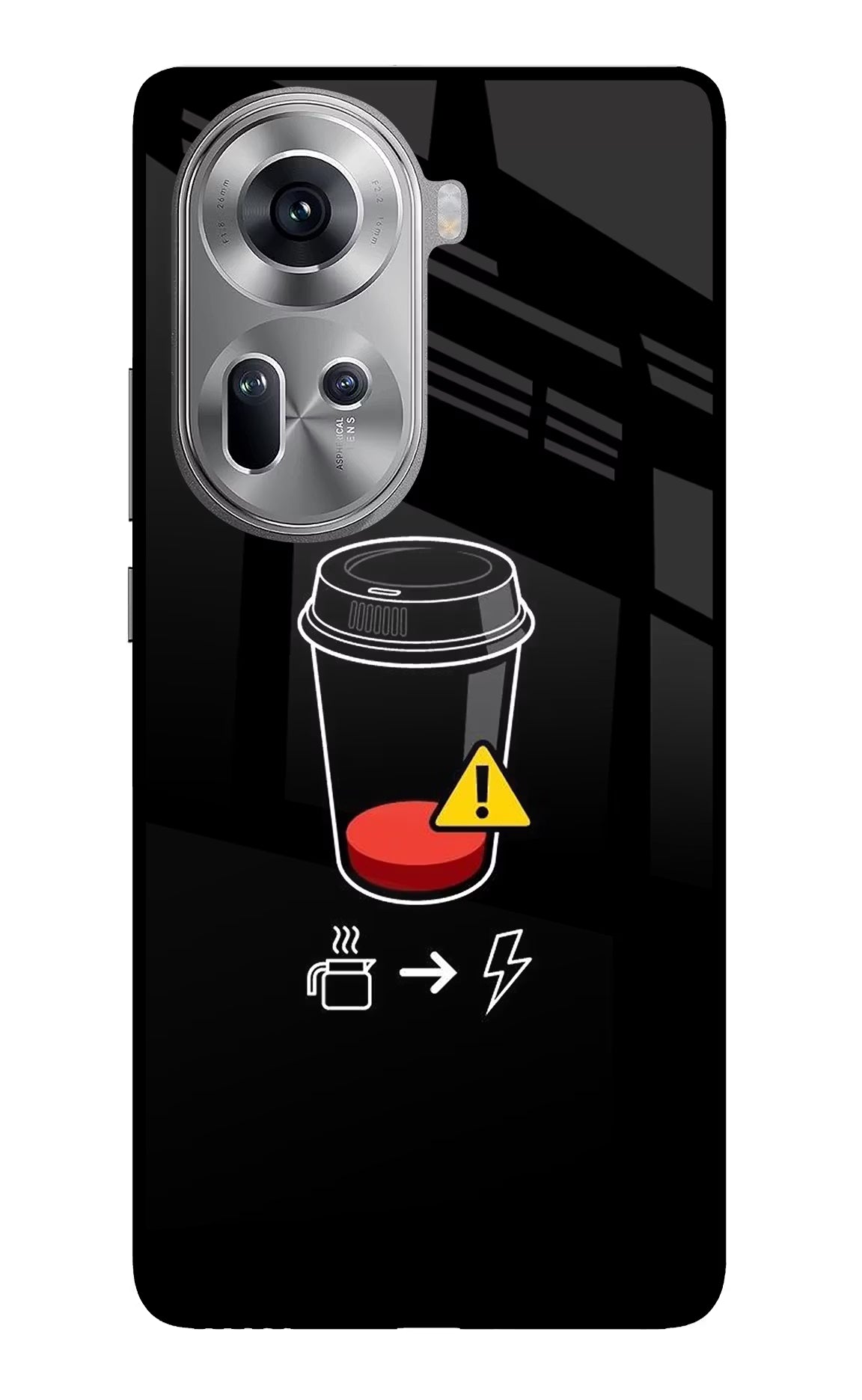 Coffee Oppo Reno11 Glass Case - Coffee Oppo Reno11 Glass Case Coffee Oppo Reno11 Glass Case