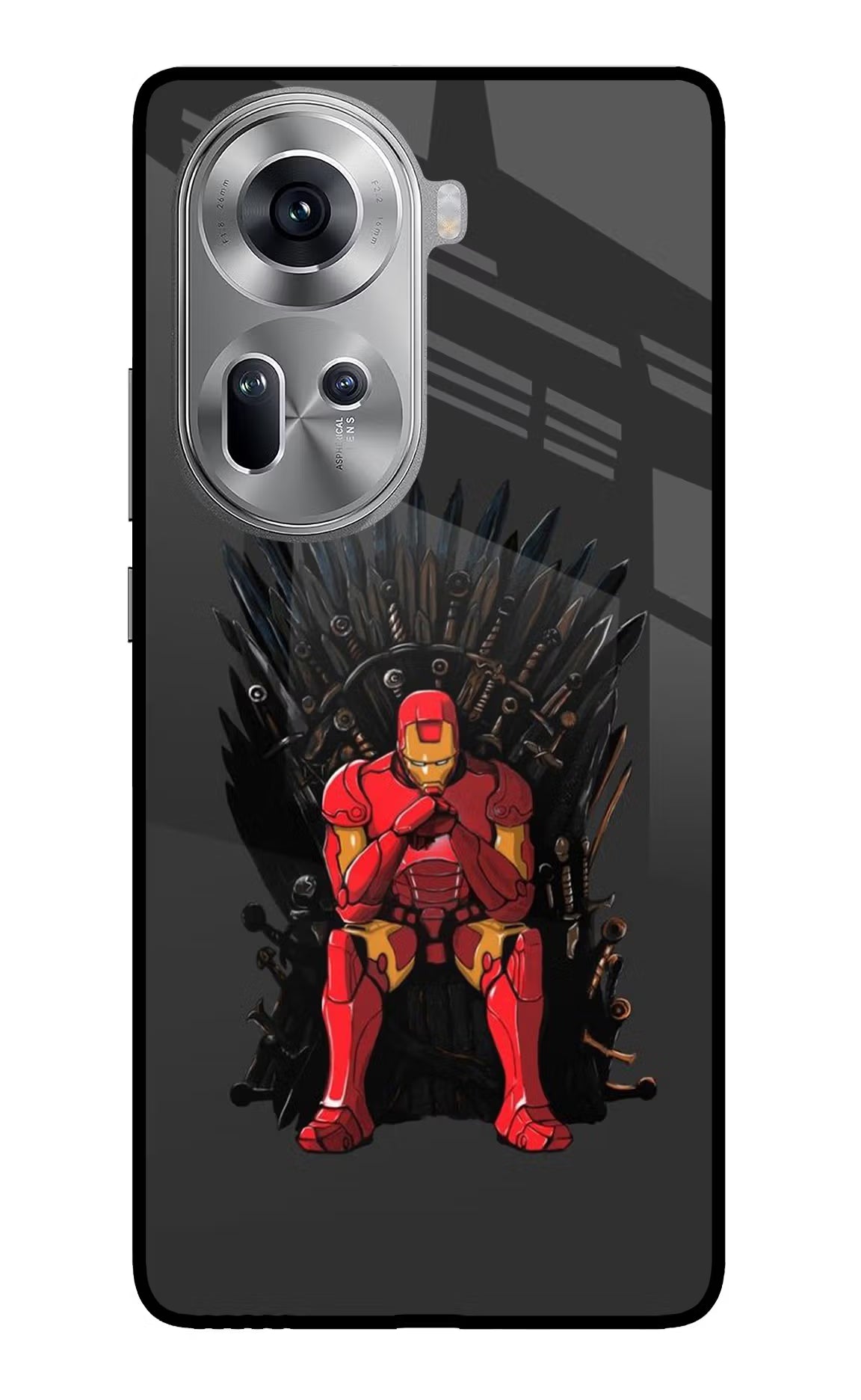 Ironman Throne Oppo Reno11 Glass Case - Ironman Throne Oppo Reno11 Glass Case Ironman Throne Oppo Reno11 Glass Case