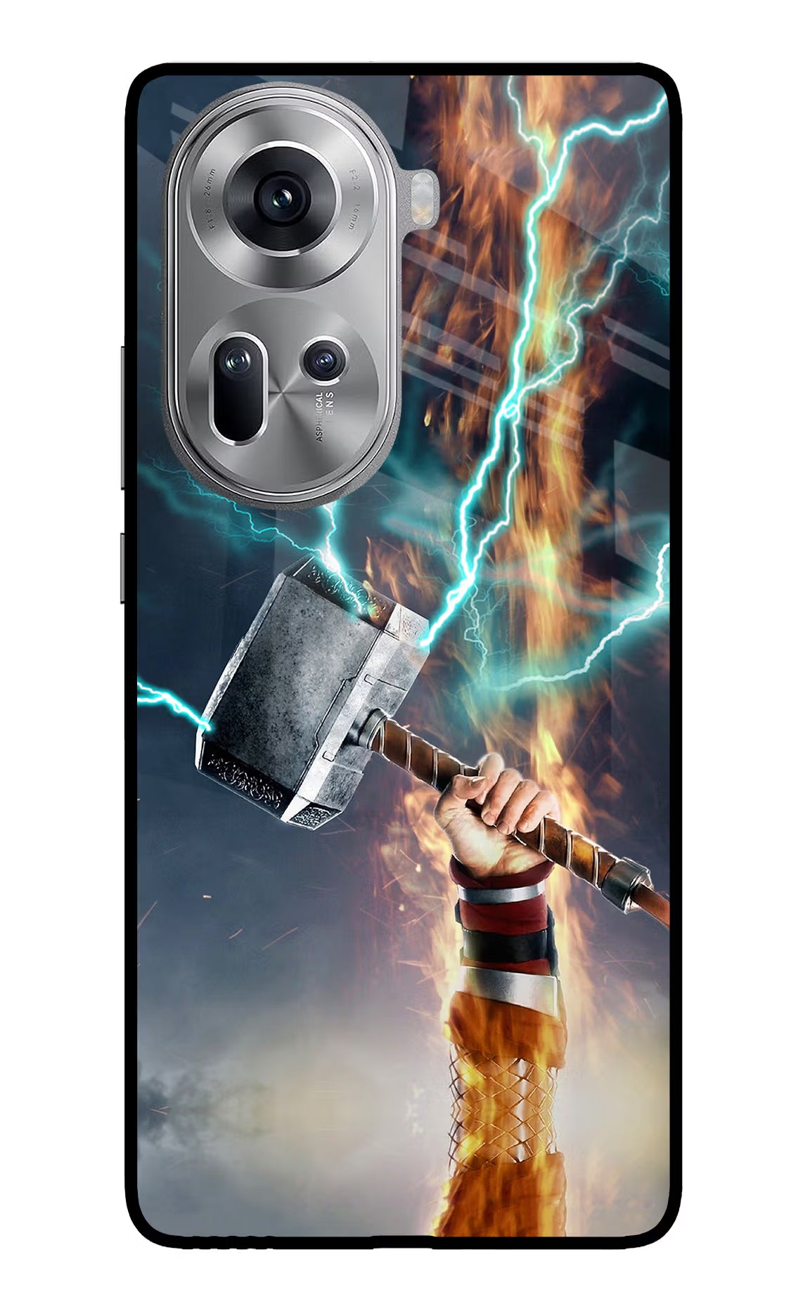 Thor Hammer Mjolnir Oppo Reno11 Glass Case - Thor Hammer Mjolnir Oppo Reno11 Glass Case Thor Hammer Mjolnir Oppo Reno11 Glass Case