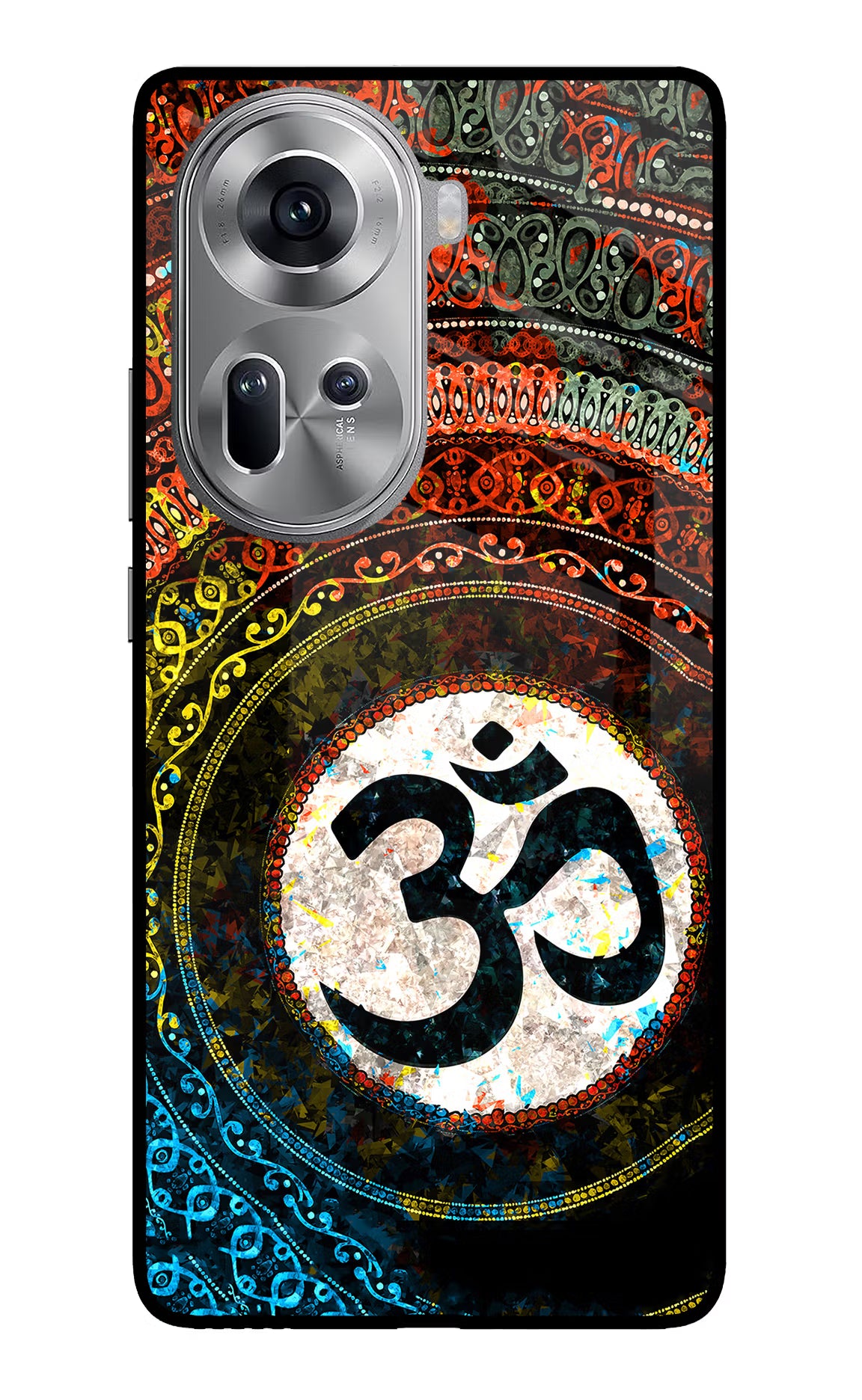 Om Cultural Oppo Reno11 Glass Case - Om Cultural Oppo Reno11 Glass Case Om Cultural Oppo Reno11 Glass Case