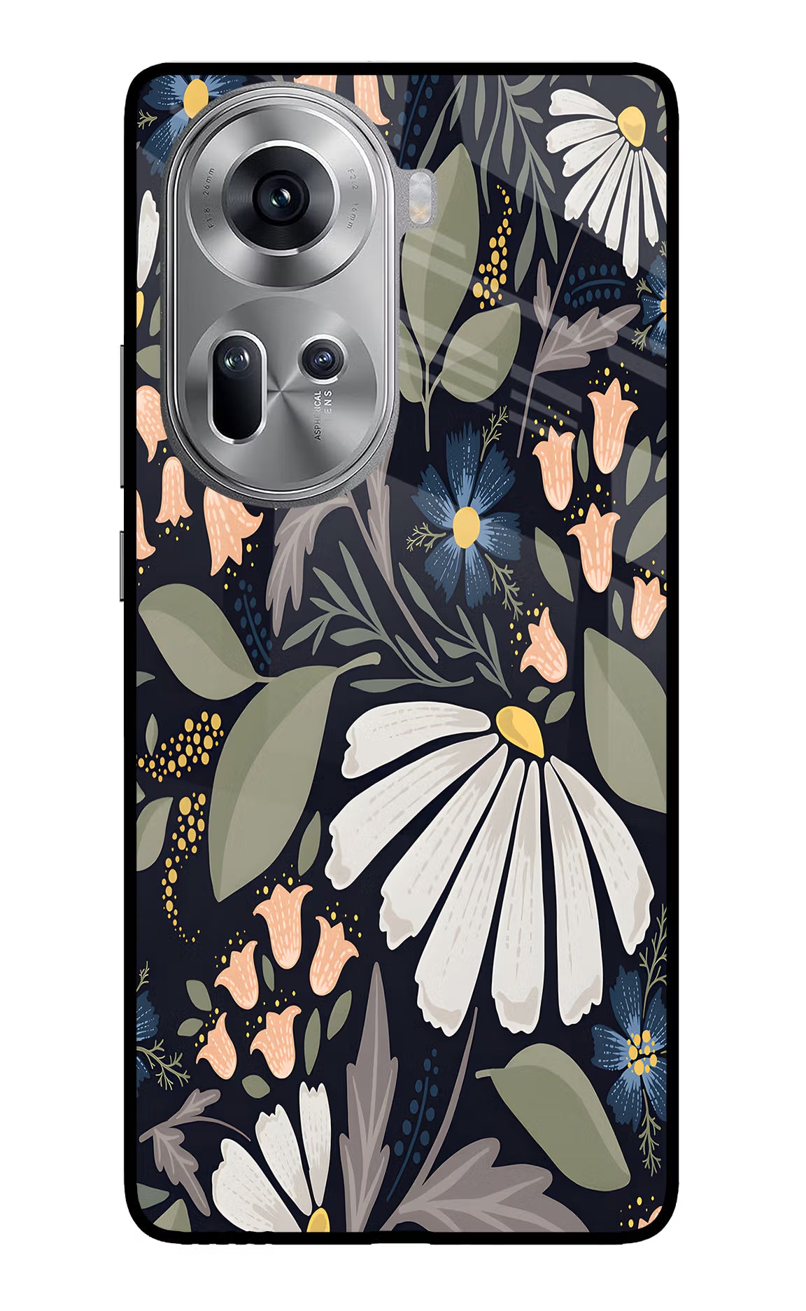 Flowers Art Oppo Reno11 Glass Case - Flowers Art Oppo Reno11 Glass Case Flowers Art Oppo Reno11 Glass Case