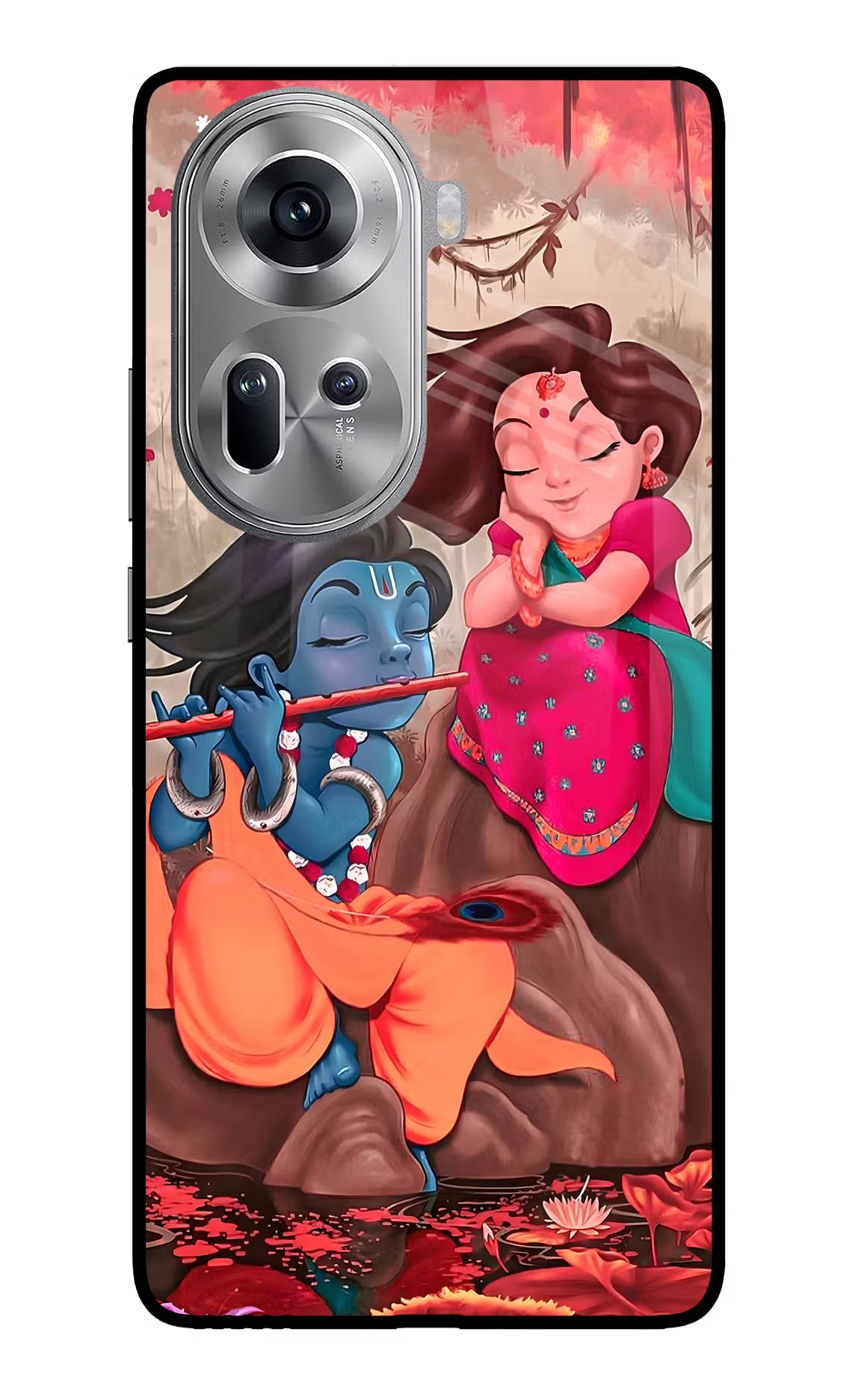 Radhe Krishna Oppo Reno11 Glass Case - Radhe Krishna Oppo Reno11 Glass Case Radhe Krishna Oppo Reno11 Glass Case