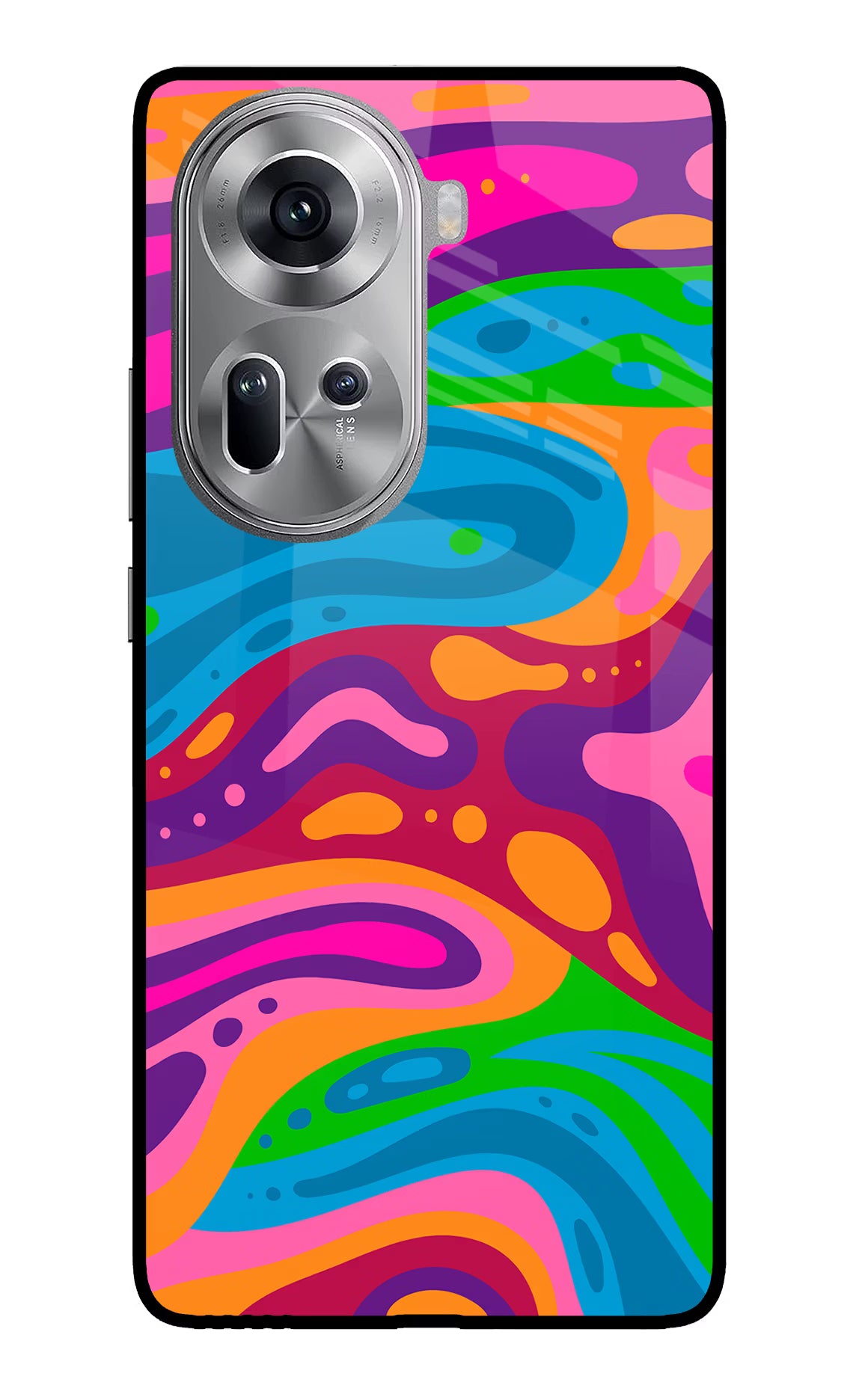 Trippy Pattern Oppo Reno11 Glass Case - Trippy Pattern Oppo Reno11 Glass Case Trippy Pattern Oppo Reno11 Glass Case