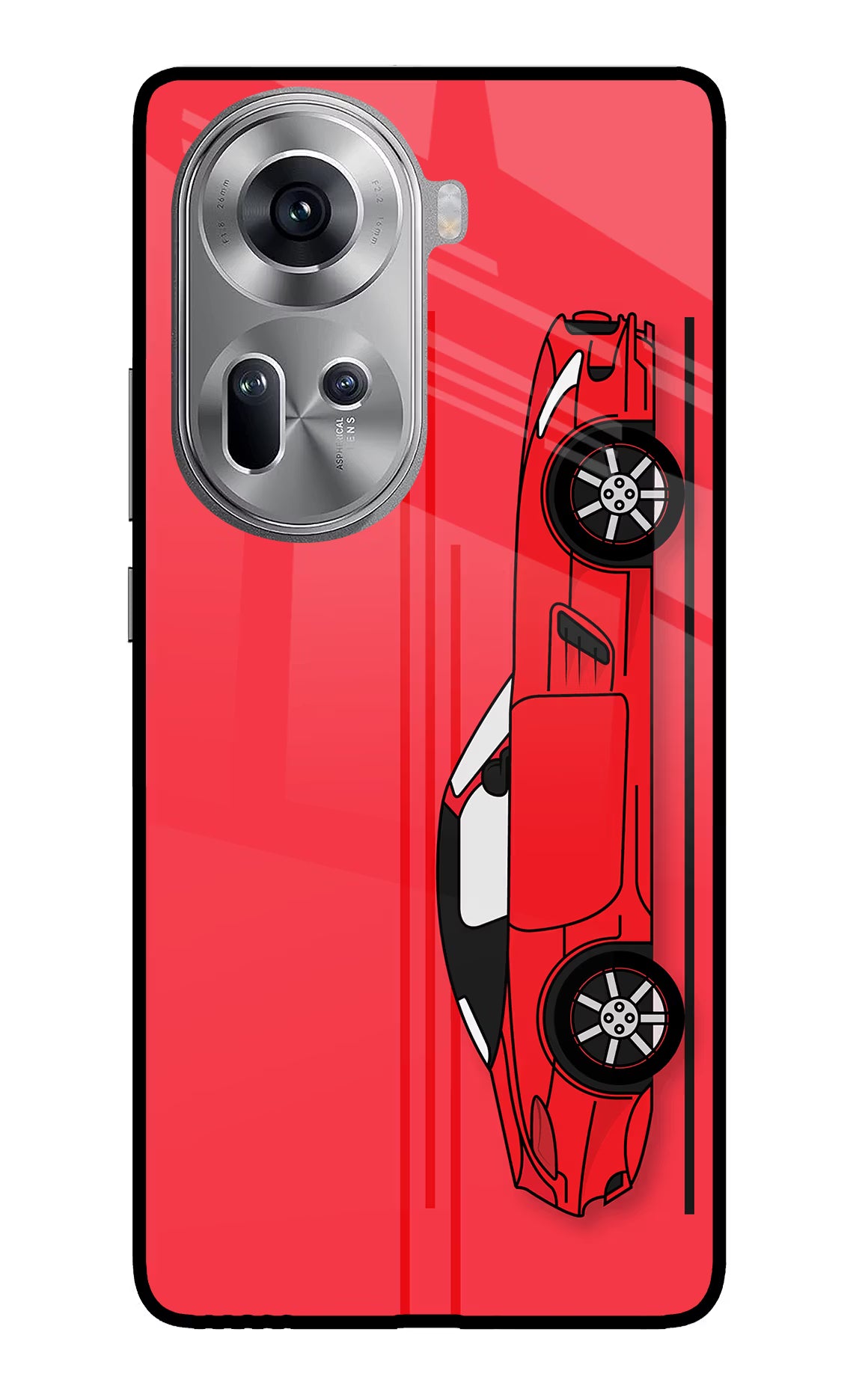 Red Velocity Oppo Reno11 Glass Case - Red Velocity Oppo Reno11 Glass Case Red Velocity Oppo Reno11 Glass Case