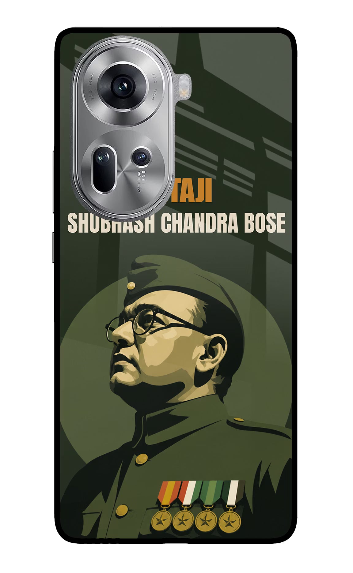 Netaji Legacy Oppo Reno11 Glass Case - Netaji Legacy Oppo Reno11 Glass Case Netaji Legacy Oppo Reno11 Glass Case