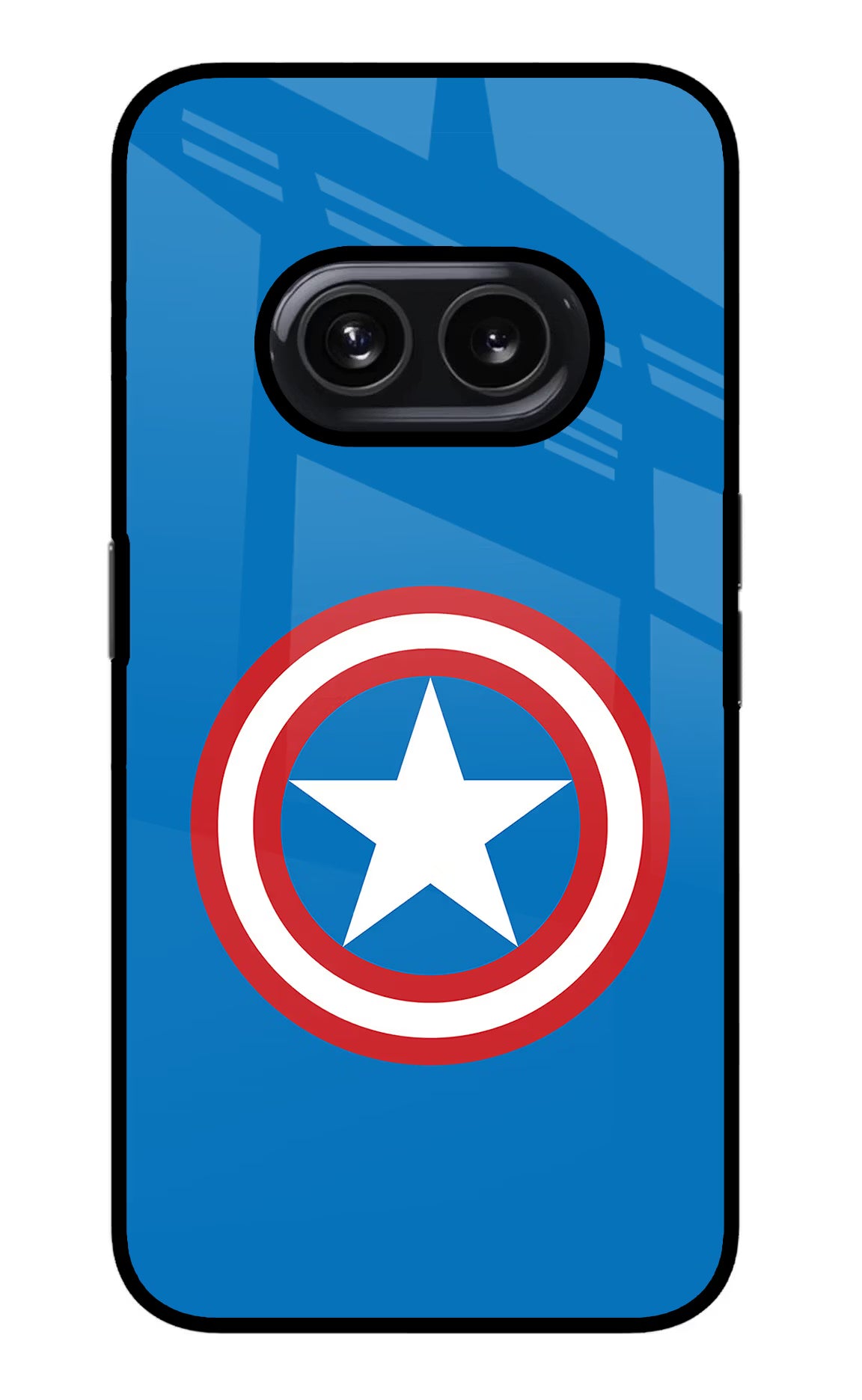 Captain America Logo Nothing Phone 2A Glass Case - Captain America Logo Nothing Phone 2A Glass Case Captain America Logo Nothing Phone 2A Glass Case