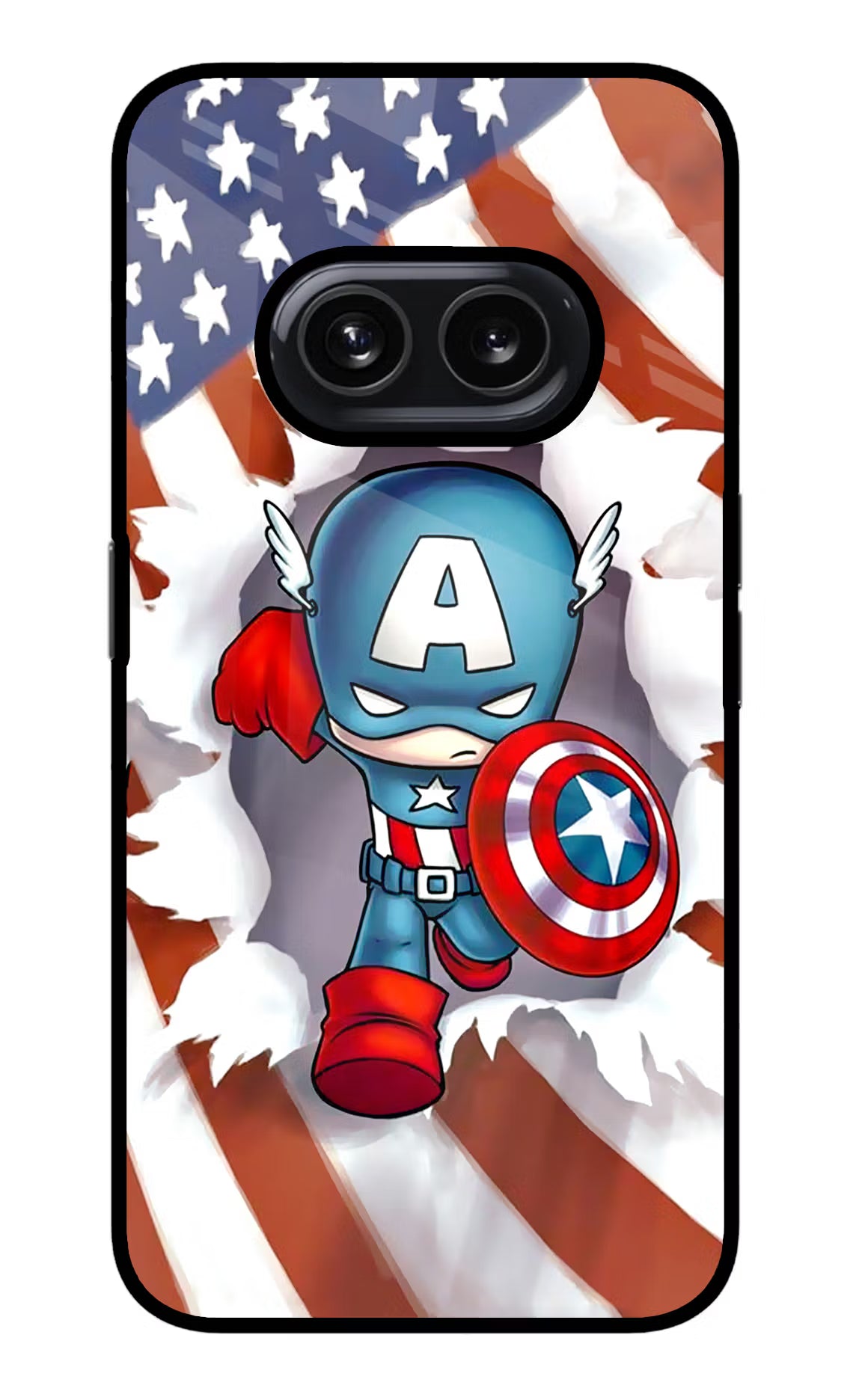 Captain America Nothing Phone 2A Glass Case - Captain America Nothing Phone 2A Glass Case Captain America Nothing Phone 2A Glass Case