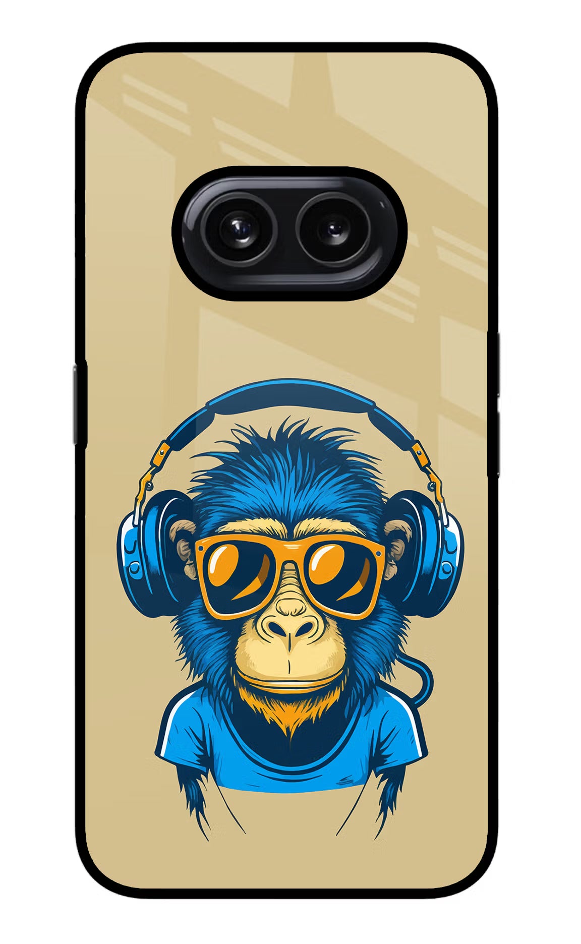 Monkey Headphone Nothing Phone 2A Glass Case - Monkey Headphone Nothing Phone 2A Glass Case Monkey Headphone Nothing Phone 2A Glass Case
