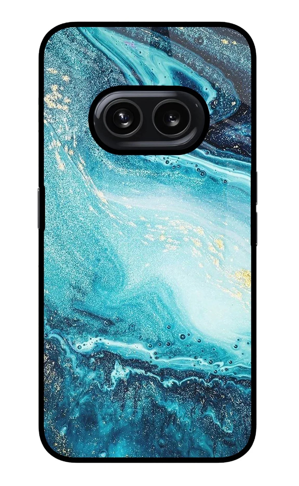 Blue Glitter Marble Nothing Phone 2A Glass Case - Blue Glitter Marble Nothing Phone 2A Glass Case Blue Glitter Marble Nothing Phone 2A Glass Case