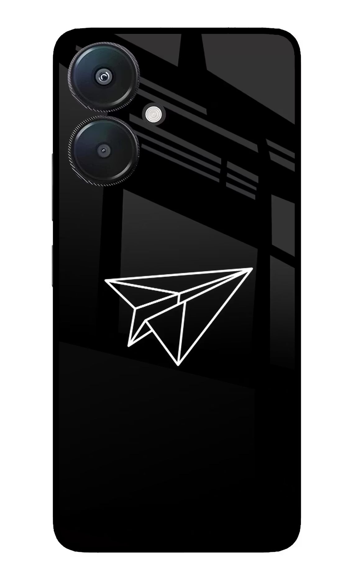 Paper Plane White Redmi 13C 5G Glass Case - Paper Plane White Redmi 13C 5G Glass Case Paper Plane White Redmi 13C 5G Glass Case