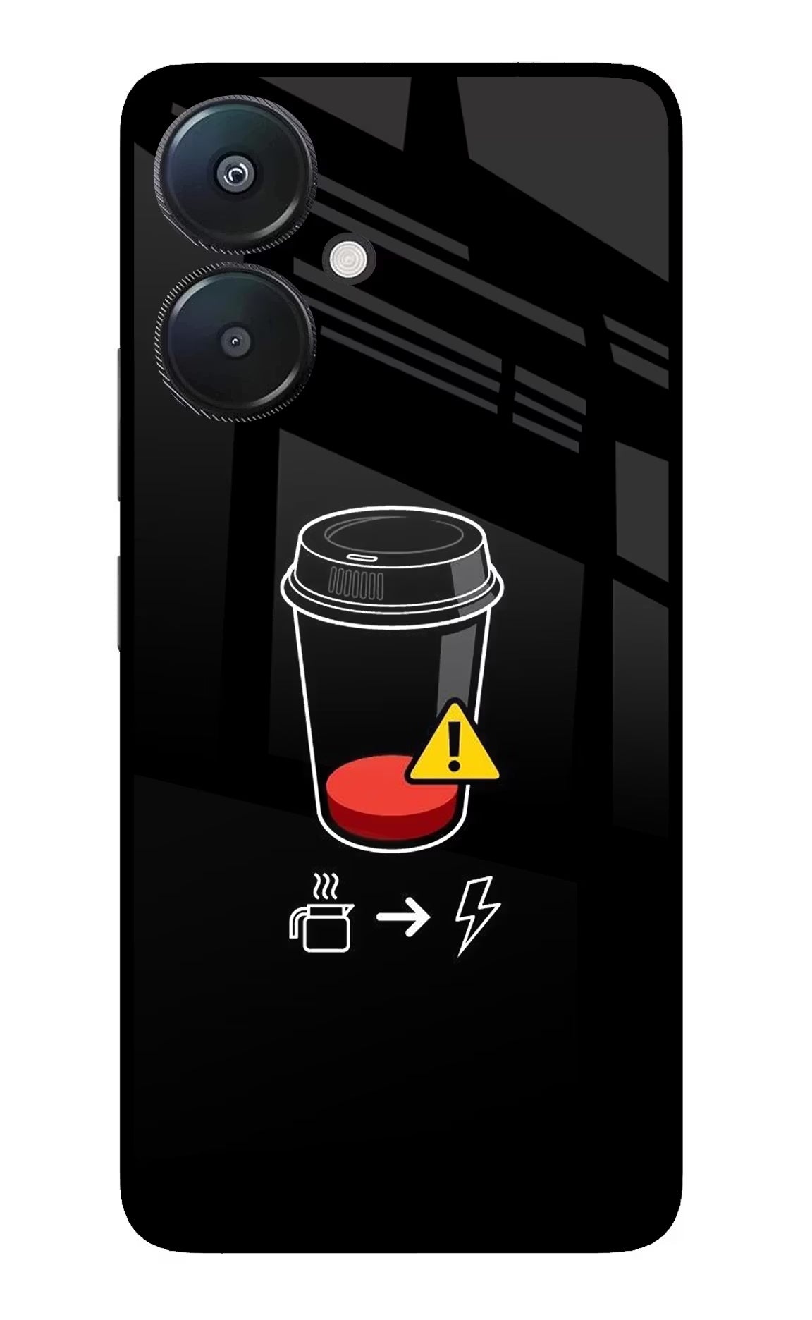 Coffee Redmi 13C 5G Glass Case - Coffee Redmi 13C 5G Glass Case Coffee Redmi 13C 5G Glass Case