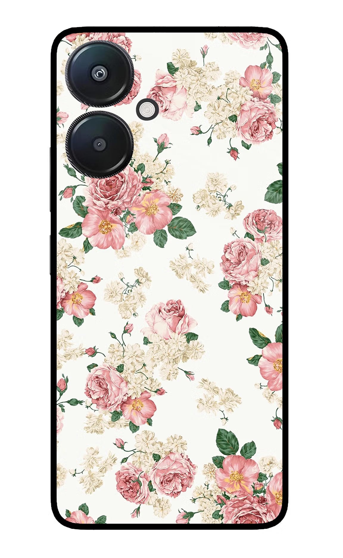 Flowers Redmi 13C 5G Glass Case - Flowers Redmi 13C 5G Glass Case Flowers Redmi 13C 5G Glass Case