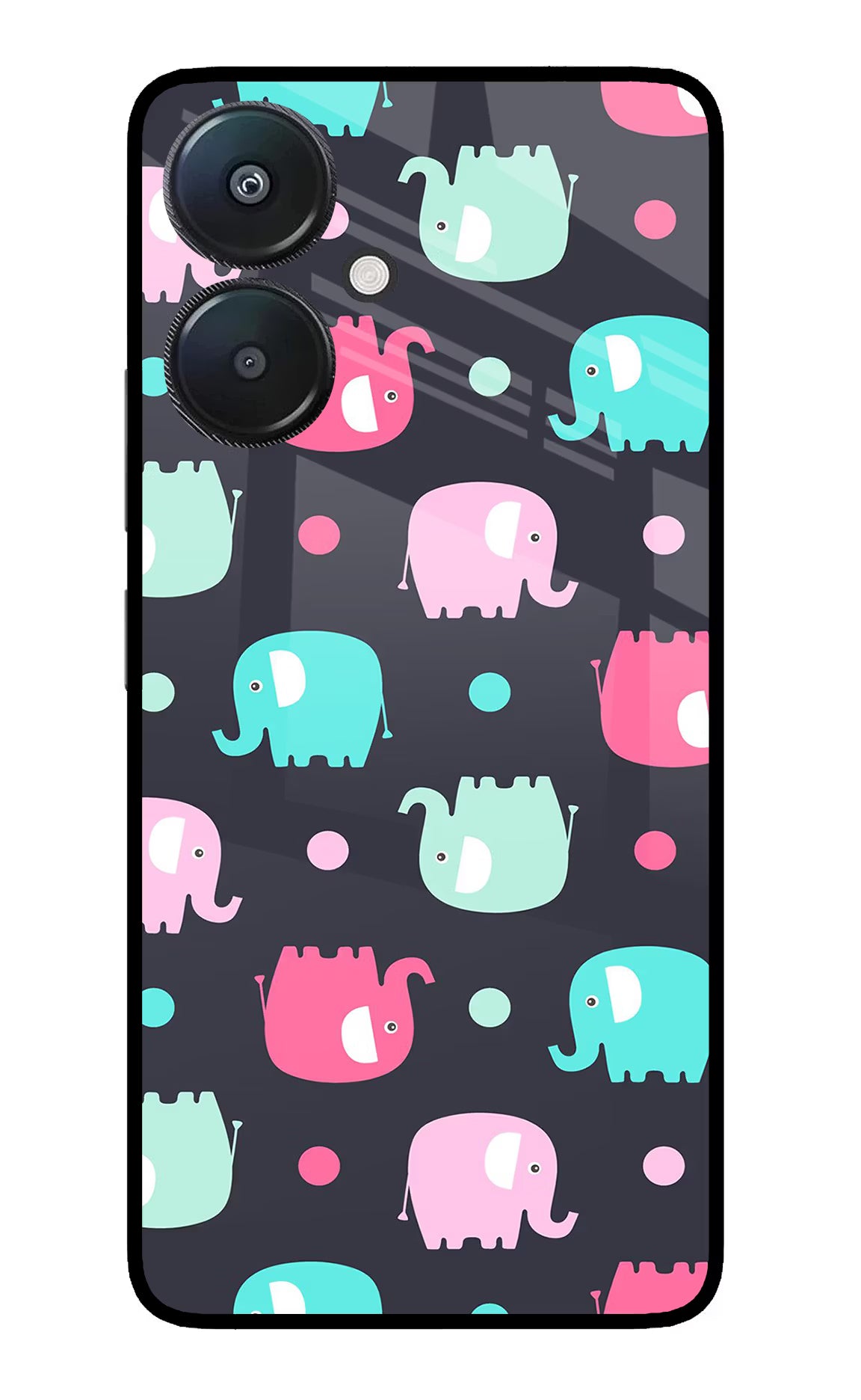 Elephants Redmi 13C 5G Glass Case - Elephants Redmi 13C 5G Glass Case Elephants Redmi 13C 5G Glass Case