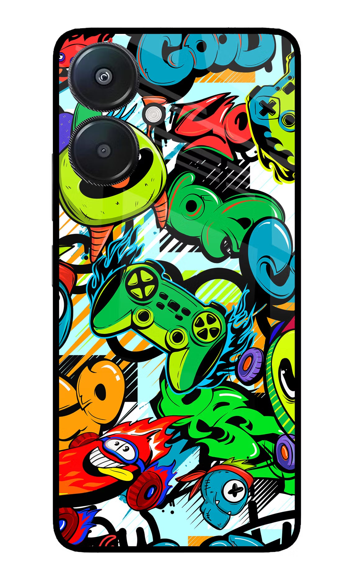 Game Doodle Redmi 13C 5G Glass Case - Game Doodle Redmi 13C 5G Glass Case Game Doodle Redmi 13C 5G Glass Case