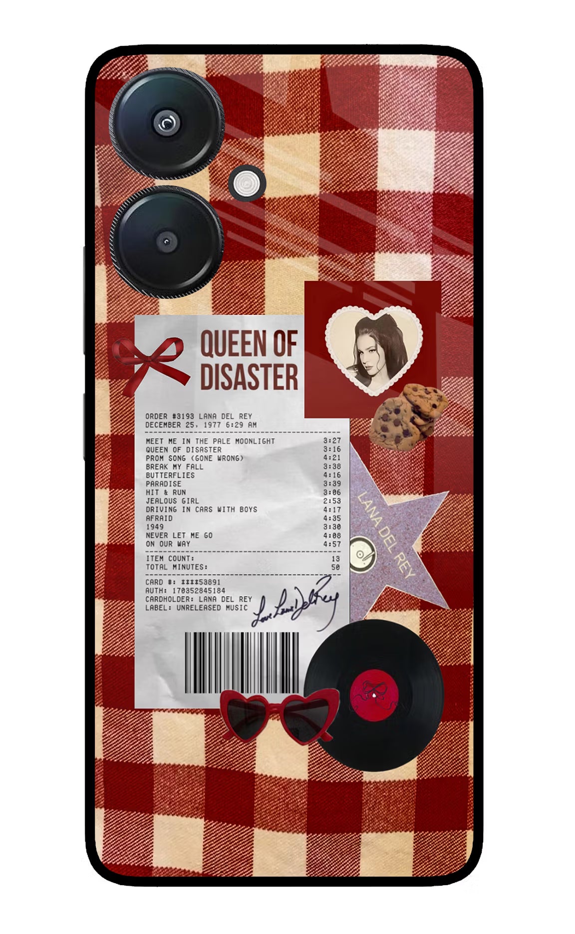 Queen of Disaster Redmi 13C 5G Glass Case - Queen of Disaster Redmi 13C 5G Glass Case Queen of Disaster Redmi 13C 5G Glass Case