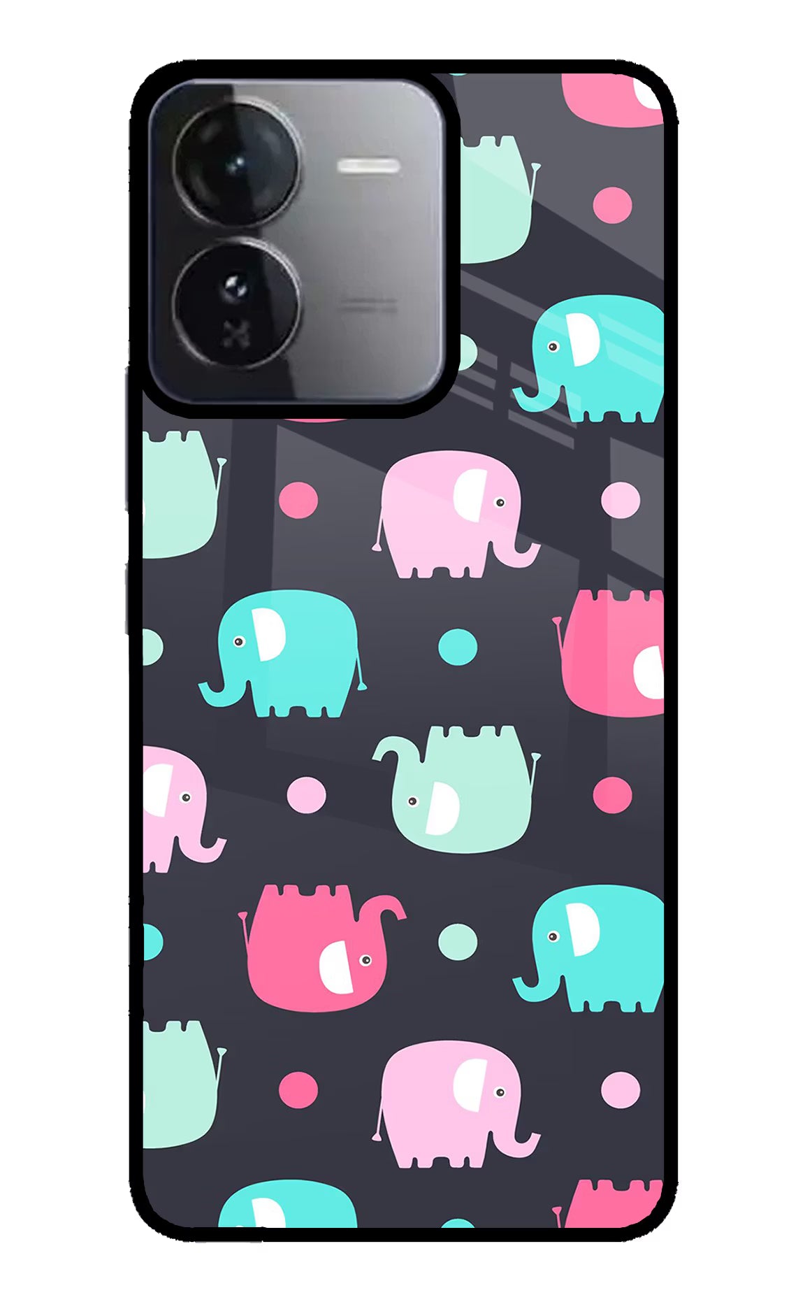 Elephants iQOO Z9 5G Glass Case - Elephants iQOO Z9 5G Glass Case Elephants iQOO Z9 5G Glass Case