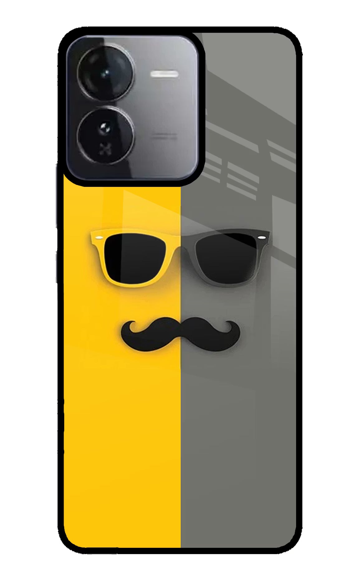 Sunglasses with Mustache iQOO Z9 5G Glass Case - Sunglasses with Mustache iQOO Z9 5G Glass Case Sunglasses with Mustache iQOO Z9 5G Glass Case