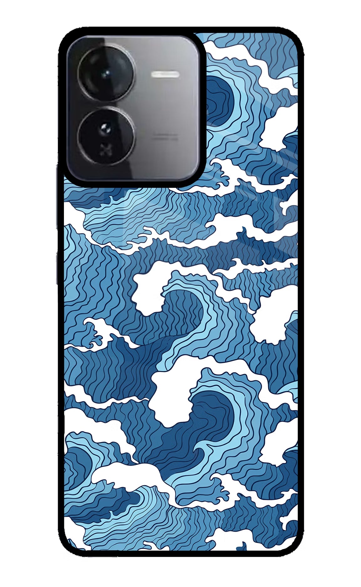 Blue Waves iQOO Z9 5G Glass Case - Blue Waves iQOO Z9 5G Glass Case Blue Waves iQOO Z9 5G Glass Case