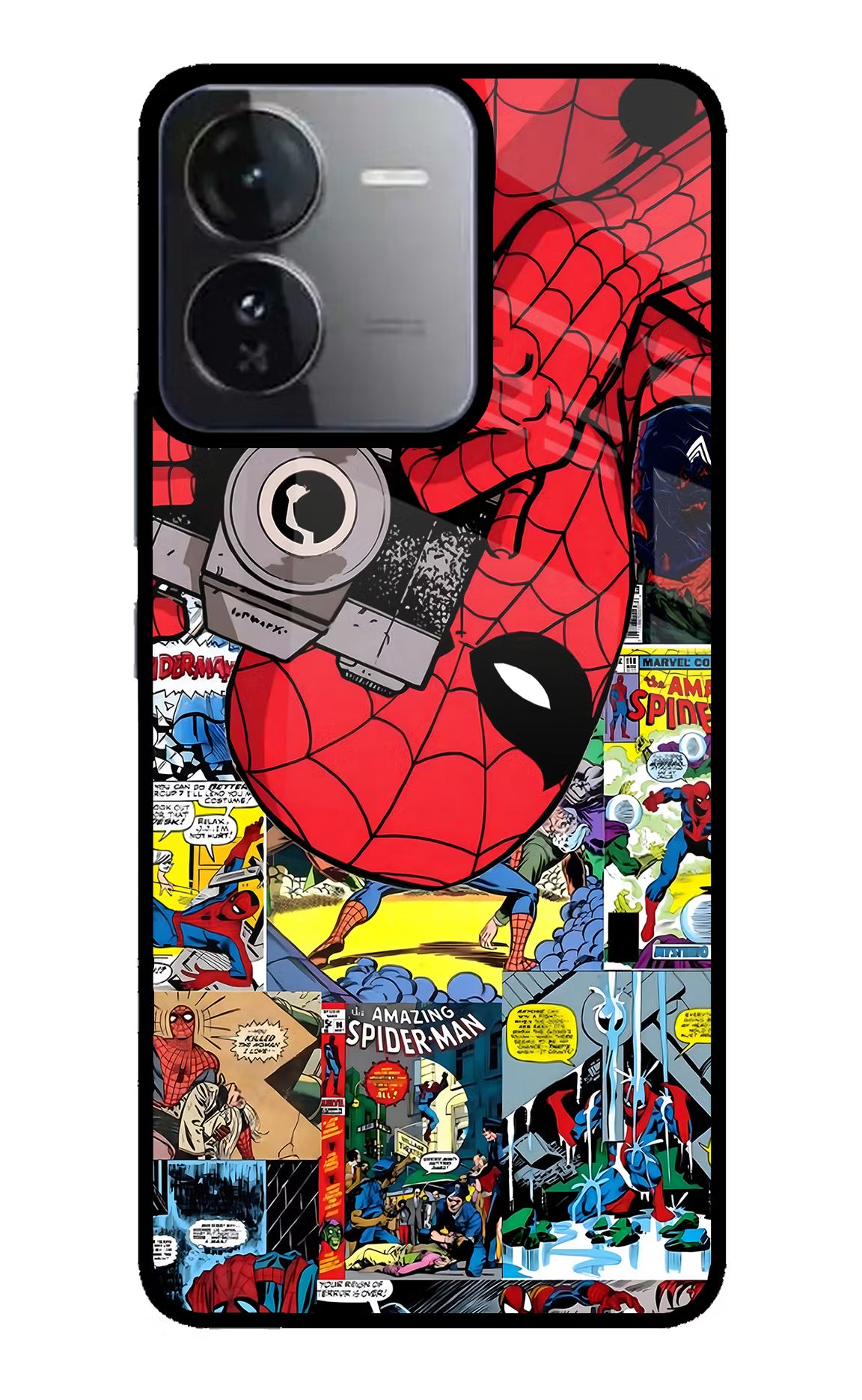 Spider Man iQOO Z9 5G Back Cover - Spider Man iQOO Z9 5G Glass Case Back Cover by Casekaro Spider Man iQOO Z9 5G Glass Case Back Cover by Casekaro