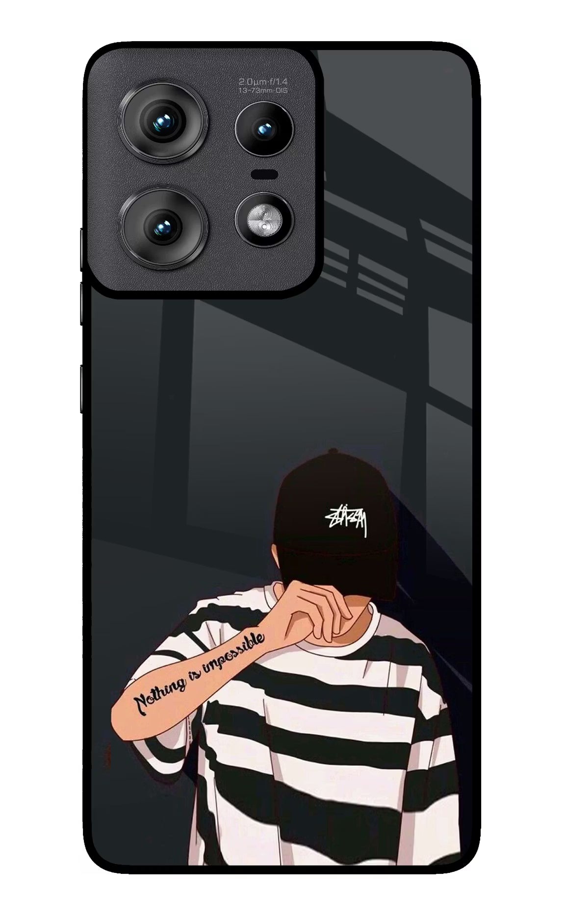 Aesthetic Boy Moto Edge 50 Pro 5G Back Cover - Aesthetic Boy Moto Edge 50 Pro 5G Glass Case Back Cover by Casekaro Aesthetic Boy Moto Edge 50 Pro 5G Glass Case Back Cover by Casekaro