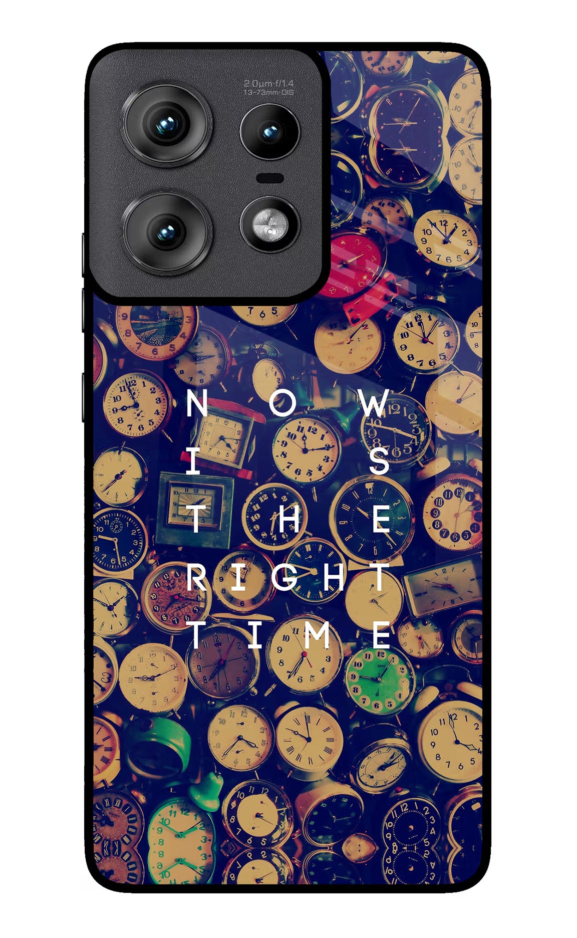 Now is the Right Time Quote Moto Edge 50 Pro 5G Back Cover - Now is the Right Time Quote Moto Edge 50 Pro 5G Glass Case Back Cover by Casekaro Now is the Right Time Quote Moto Edge 50 Pro 5G Glass Case Back Cover by Casekaro