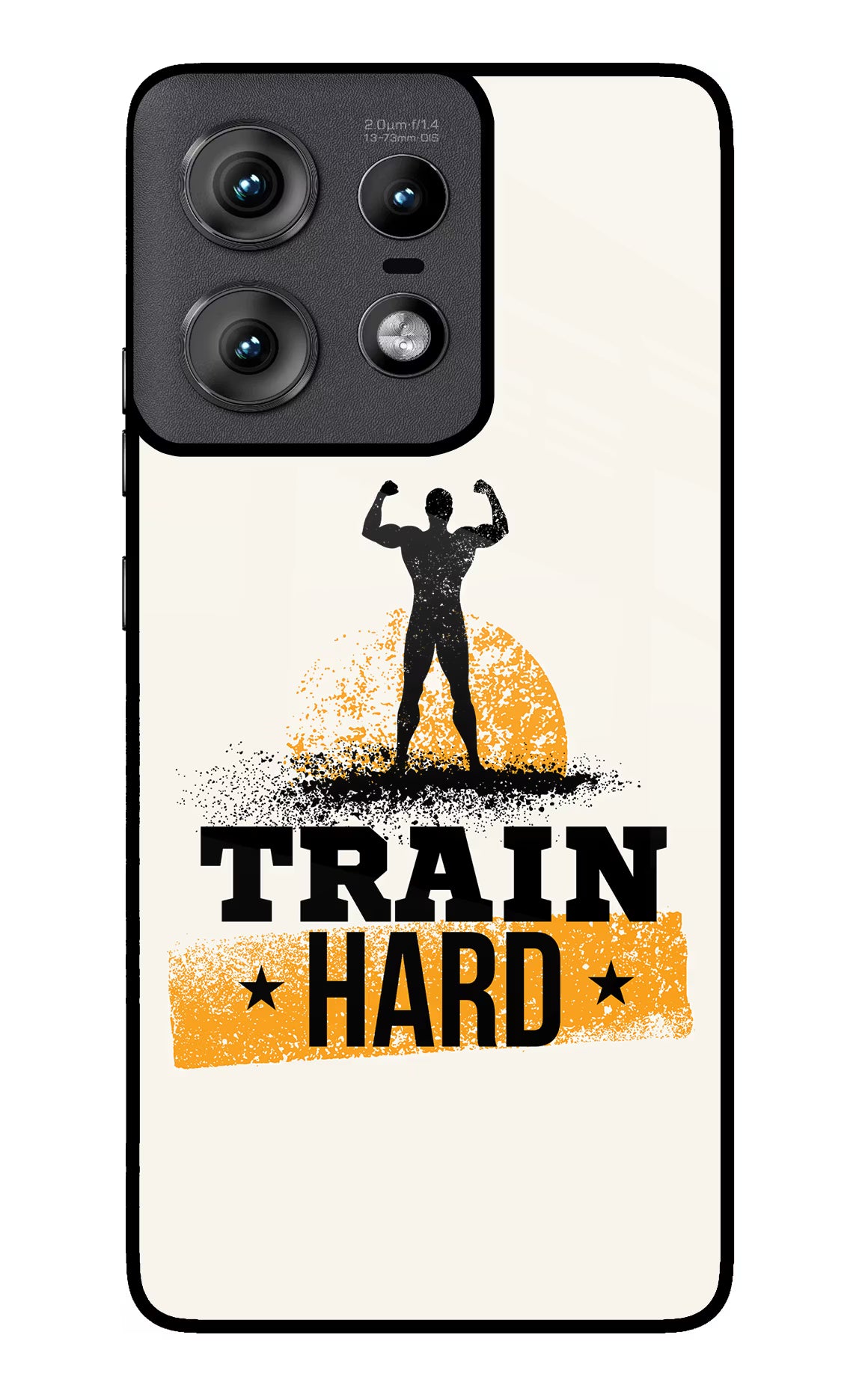 Train Hard Moto Edge 50 Pro 5G Back Cover - Train Hard Moto Edge 50 Pro 5G Glass Case Back Cover by Casekaro Train Hard Moto Edge 50 Pro 5G Glass Case Back Cover by Casekaro