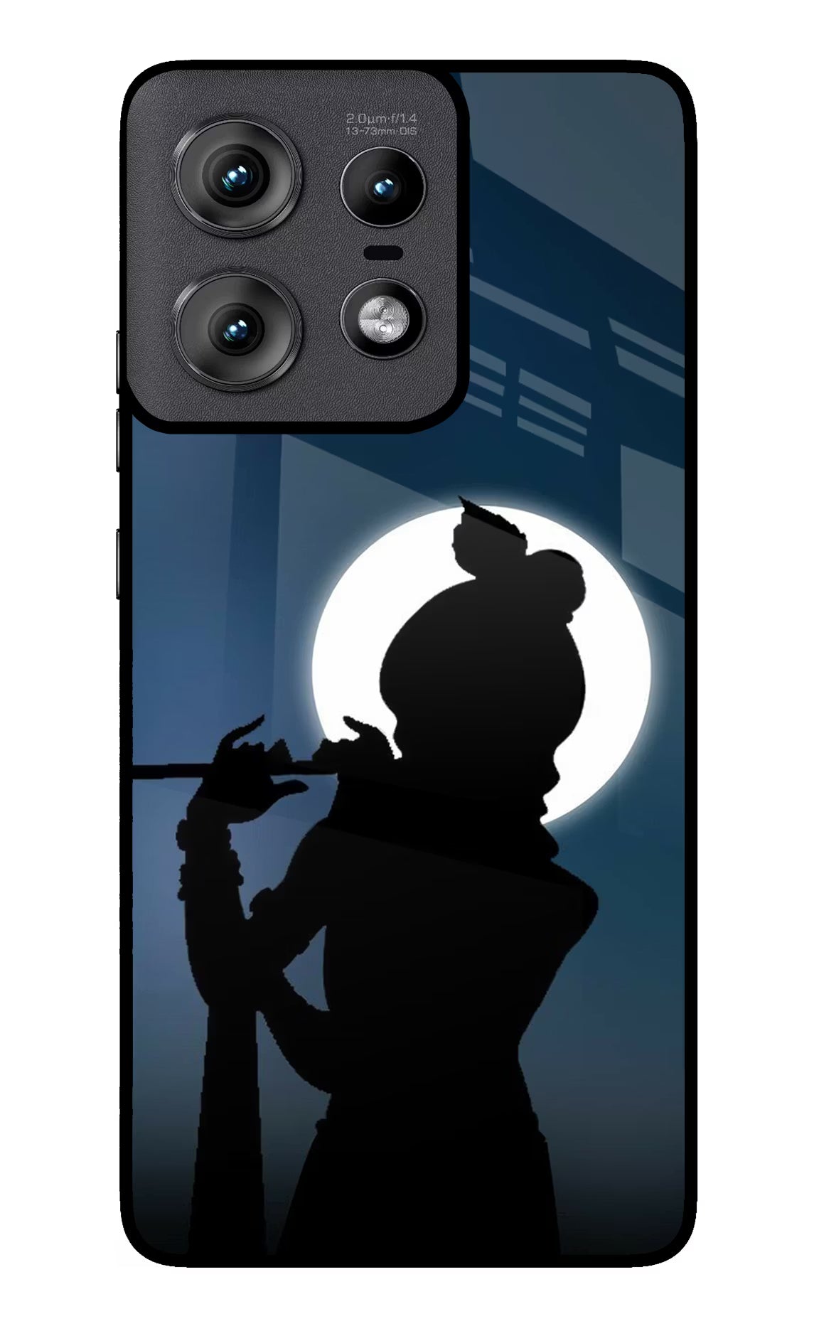 Shri Krishna Silhouette Moto Edge 50 Pro 5G Back Cover - Shri Krishna Silhouette Moto Edge 50 Pro 5G Glass Case Back Cover by Casekaro Shri Krishna Silhouette Moto Edge 50 Pro 5G Glass Case Back Cover by Casekaro