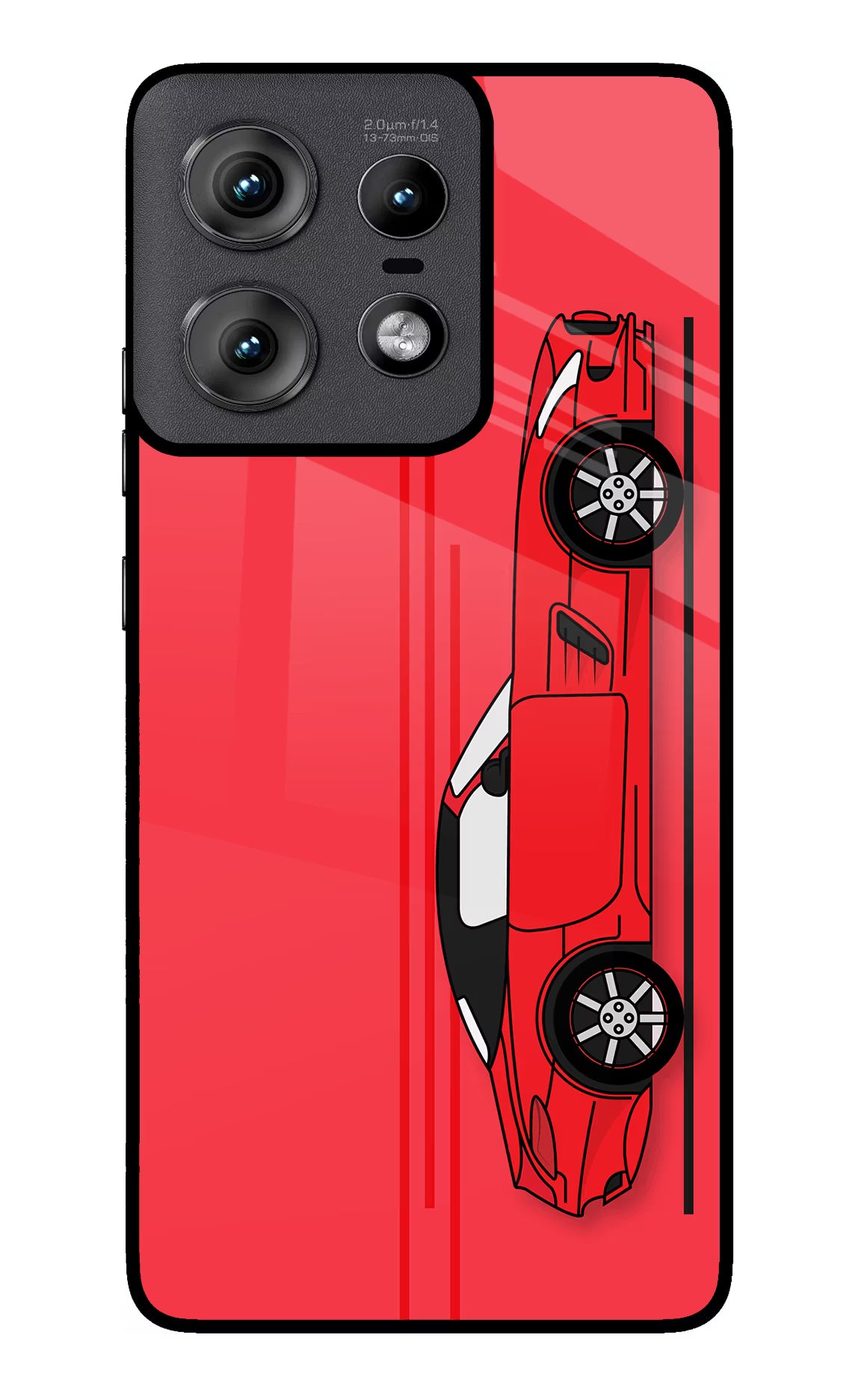 Red Velocity Moto Edge 50 Pro 5G Back Cover - Red Velocity Moto Edge 50 Pro 5G Glass Case Back Cover by Casekaro Red Velocity Moto Edge 50 Pro 5G Glass Case Back Cover by Casekaro