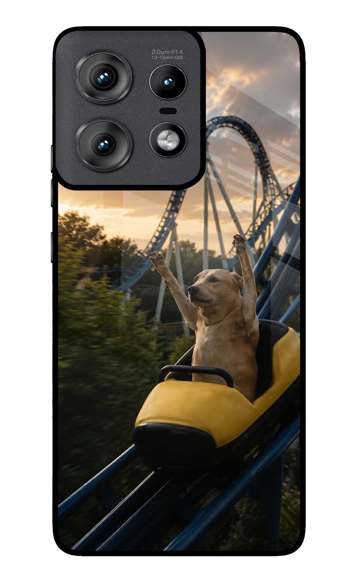 Rollercoaster Dog Moto Edge 50 Pro 5G Glass Case - Rollercoaster Dog Moto Edge 50 Pro 5G Glass Case Rollercoaster Dog Moto Edge 50 Pro 5G Glass Case
