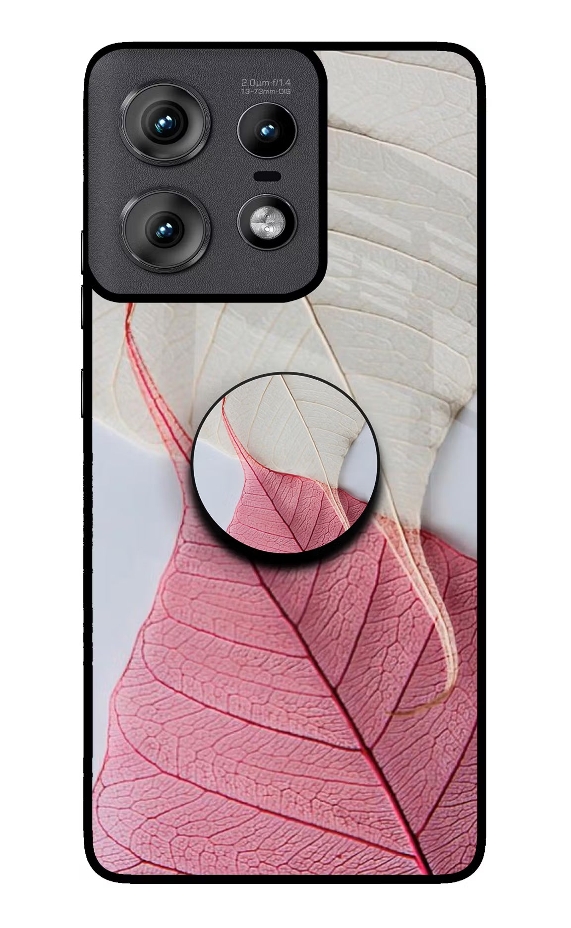 White Pink Leaf Moto Edge 50 Pro 5G Pop Case - White Pink Leaf Moto Edge 50 Pro 5G Pop Case by Casekaro White Pink Leaf Moto Edge 50 Pro 5G Pop Case by Casekaro