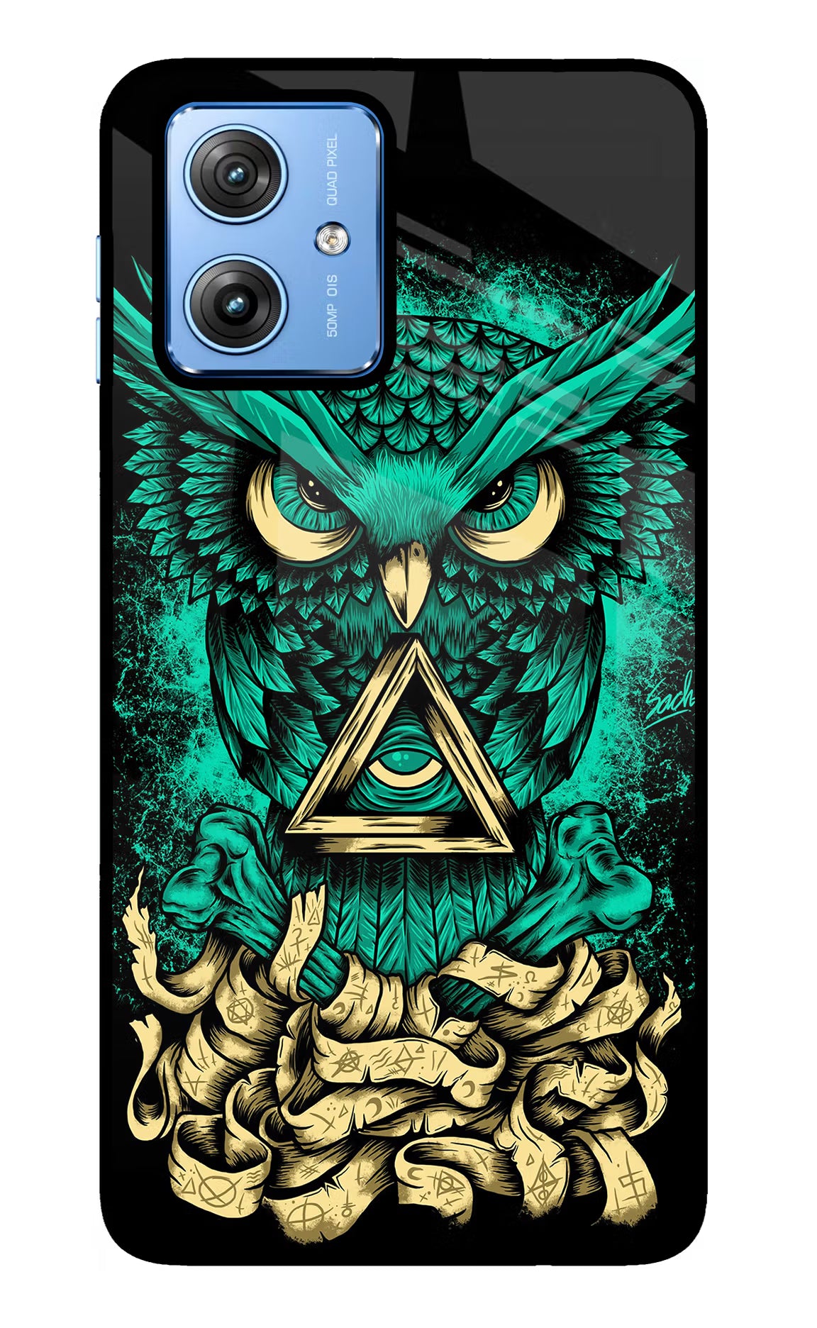 Green Owl Moto G64 5G Glass Case - Green Owl Moto G64 5G Glass Case Green Owl Moto G64 5G Glass Case