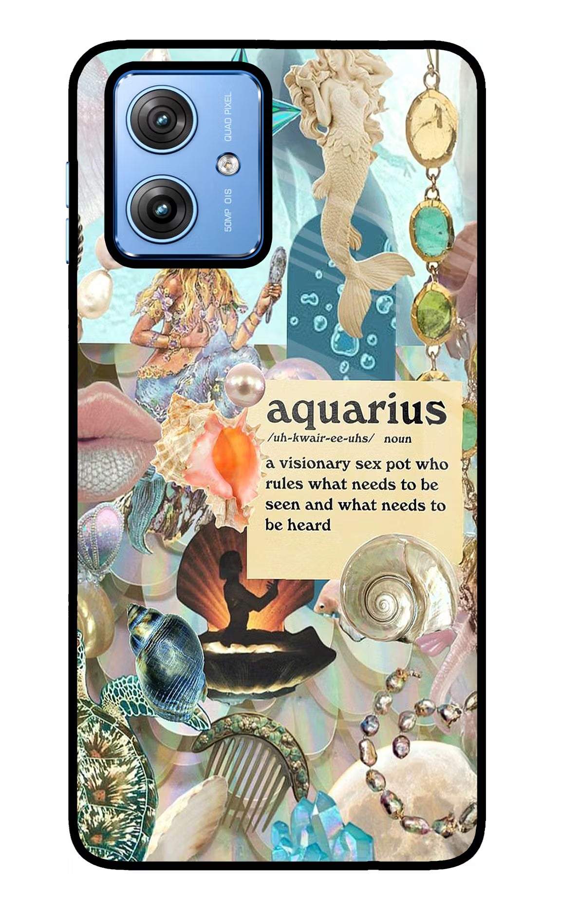 Aquarius Zodiac Moto G64 5G Glass Case - Aquarius Zodiac Moto G64 5G Glass Case Aquarius Zodiac Moto G64 5G Glass Case