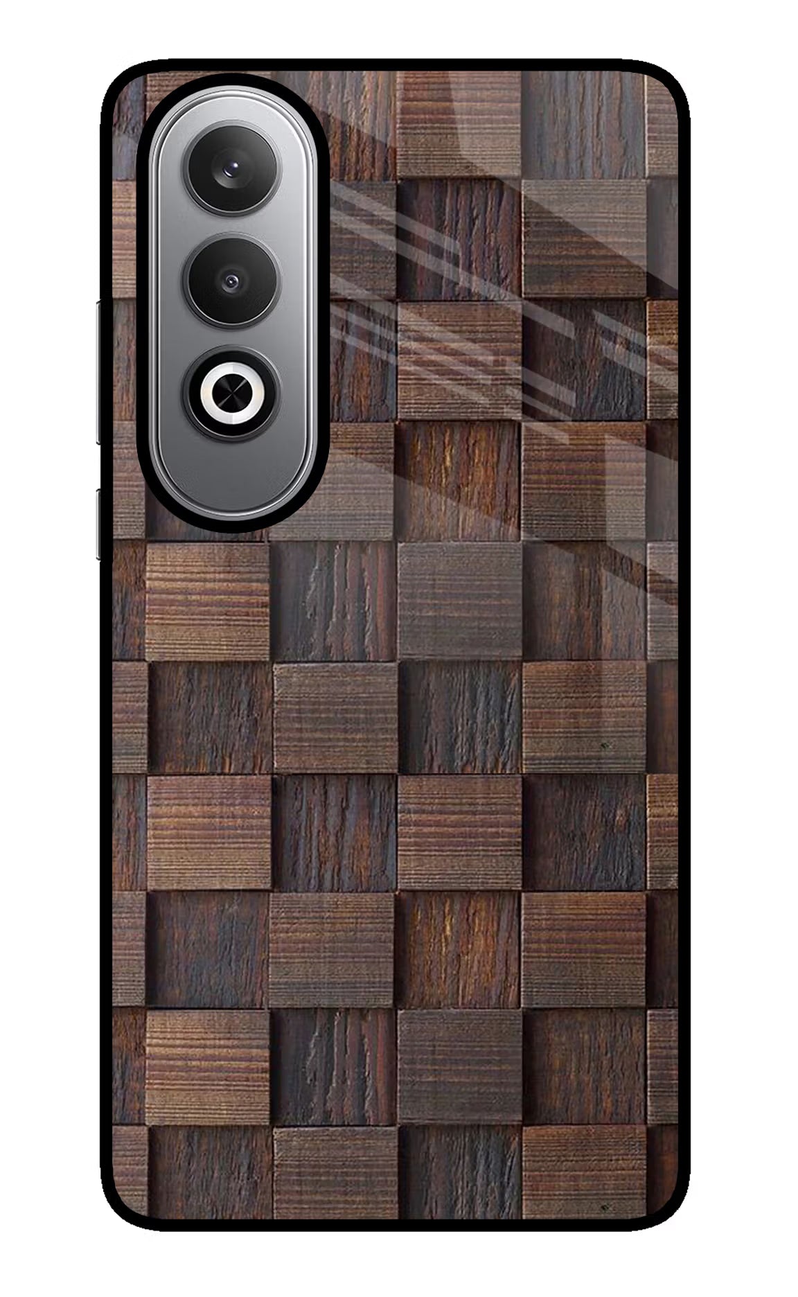 Wooden Cube Design Oneplus Nord CE4 Glass Case Back Cover by Casekaro
