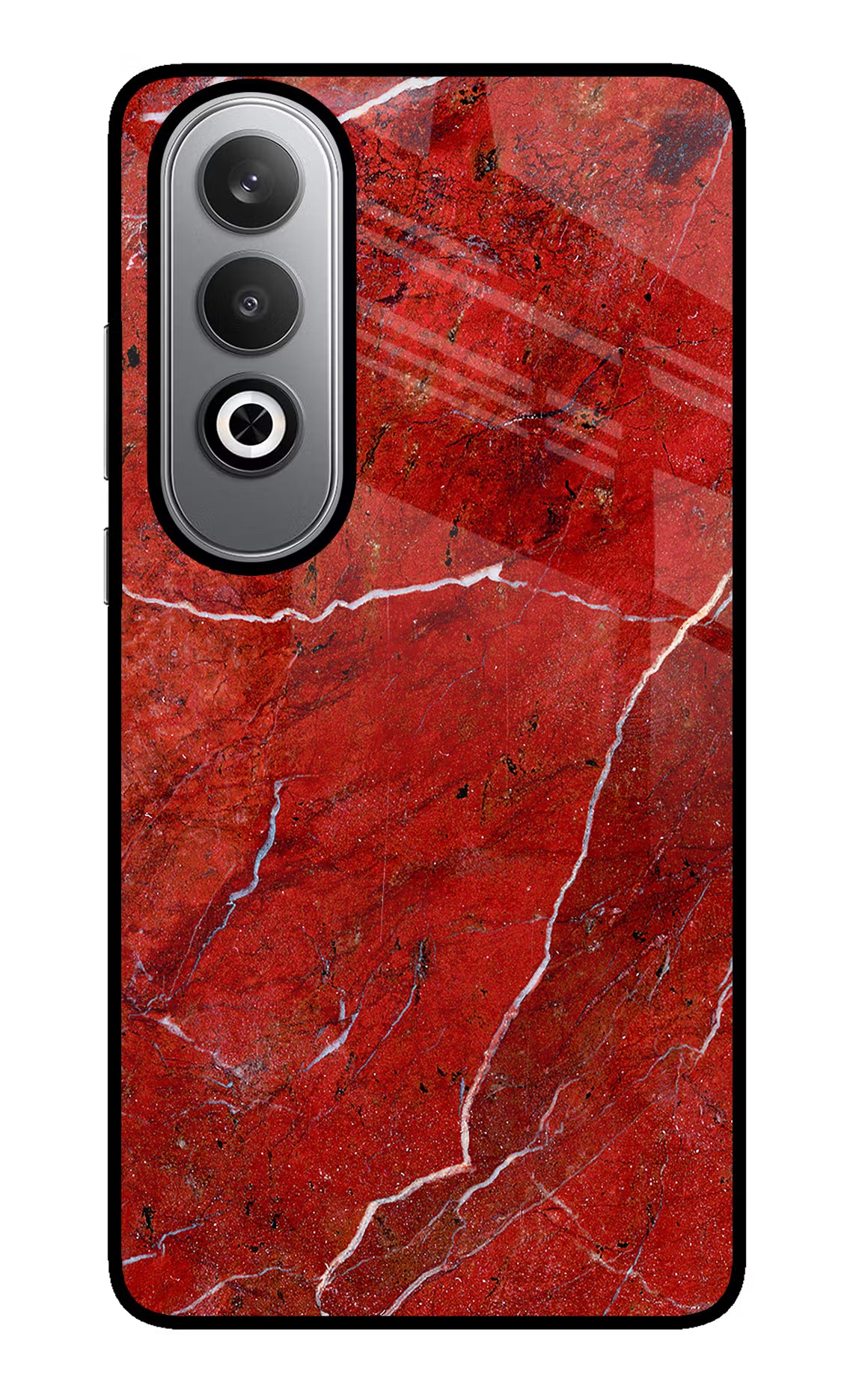 Red Marble Design Oneplus Nord CE4 Back Cover - Red Marble Design Oneplus Nord CE4 Glass Case Back Cover by Casekaro Red Marble Design Oneplus Nord CE4 Glass Case Back Cover by Casekaro
