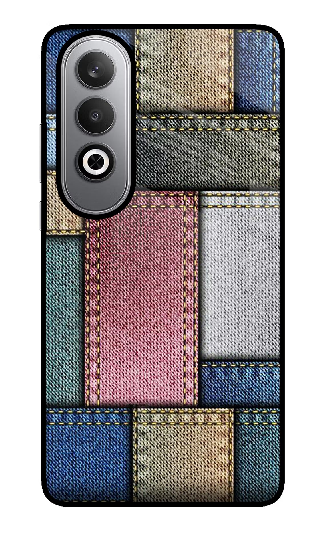Multicolor Jeans Oneplus Nord CE4 Back Cover - Multicolor Jeans Oneplus Nord CE4 Glass Case Back Cover by Casekaro Multicolor Jeans Oneplus Nord CE4 Glass Case Back Cover by Casekaro