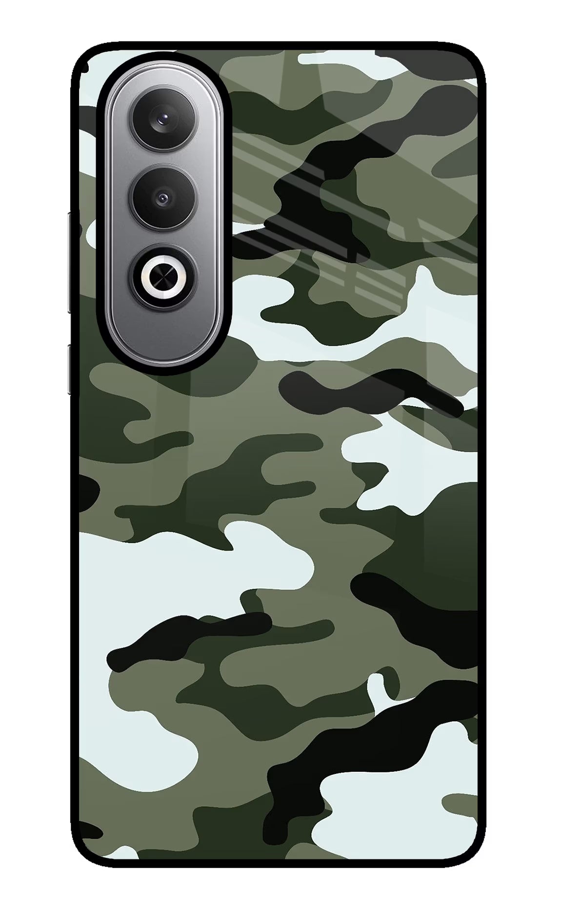 Camouflage Oneplus Nord CE4 Glass Case Back Cover by Casekaro