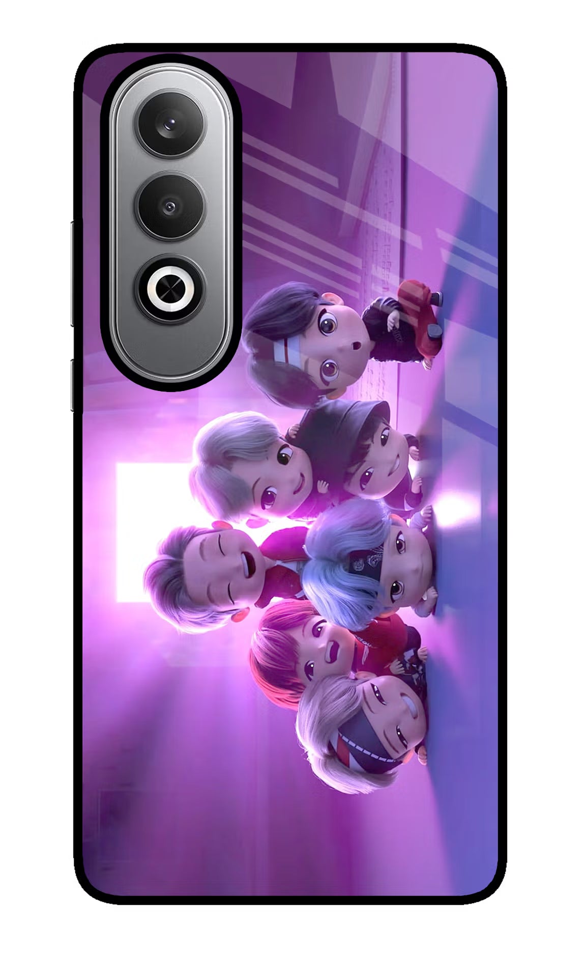 BTS Chibi Oneplus Nord CE4 Back Cover - BTS Chibi Oneplus Nord CE4 Glass Case Back Cover by Casekaro BTS Chibi Oneplus Nord CE4 Glass Case Back Cover by Casekaro