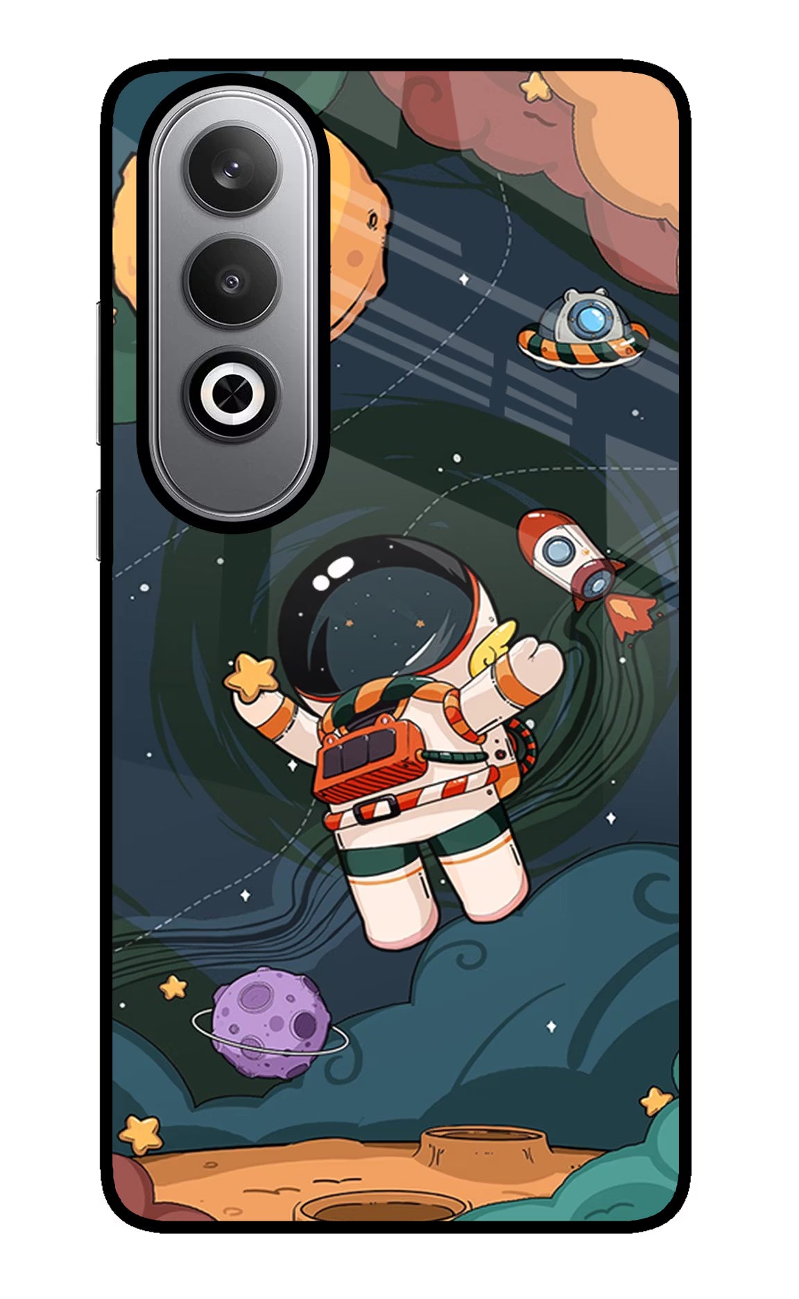 Cartoon Astronaut Oneplus Nord CE4 Glass Case - Cartoon Astronaut Oneplus Nord CE4 Glass Case Cartoon Astronaut Oneplus Nord CE4 Glass Case