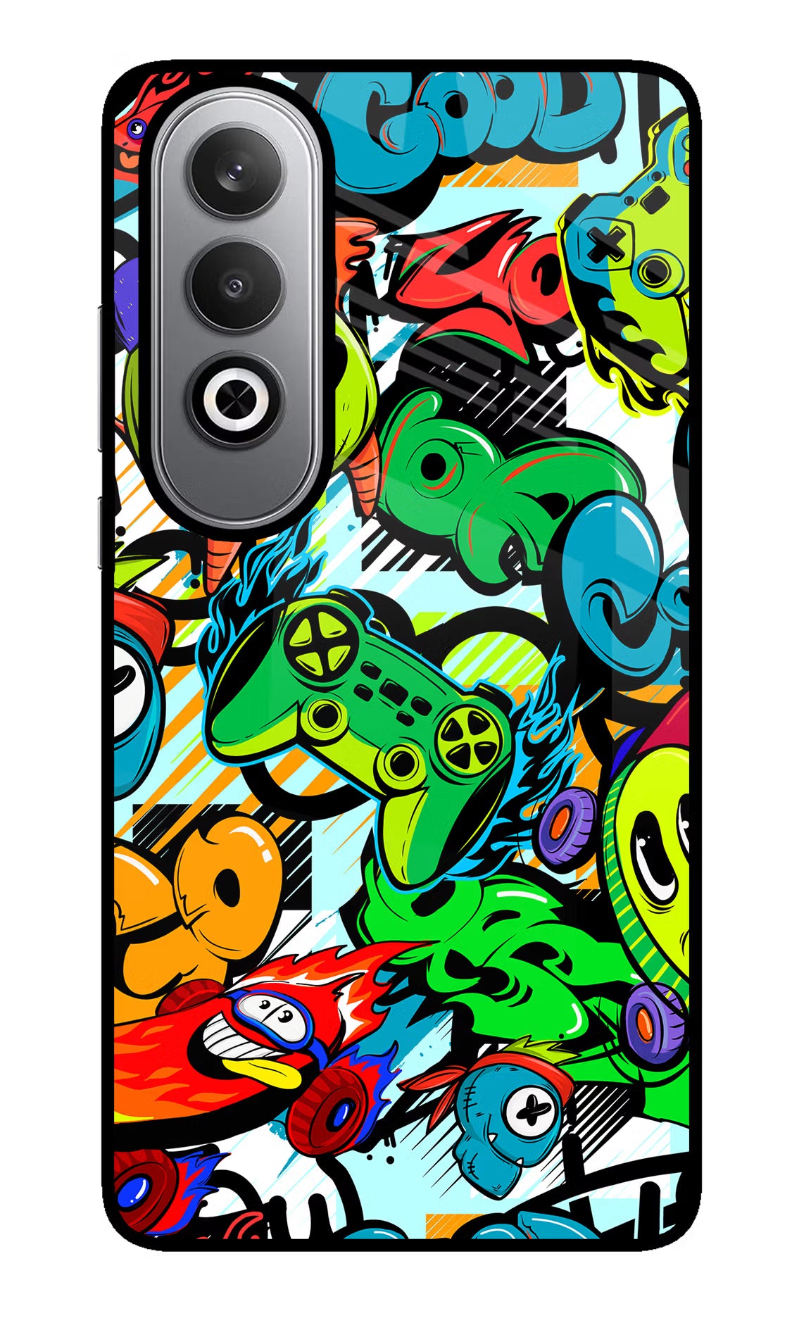 Game Doodle Oneplus Nord CE4 Glass Case - Game Doodle Oneplus Nord CE4 Glass Case Game Doodle Oneplus Nord CE4 Glass Case